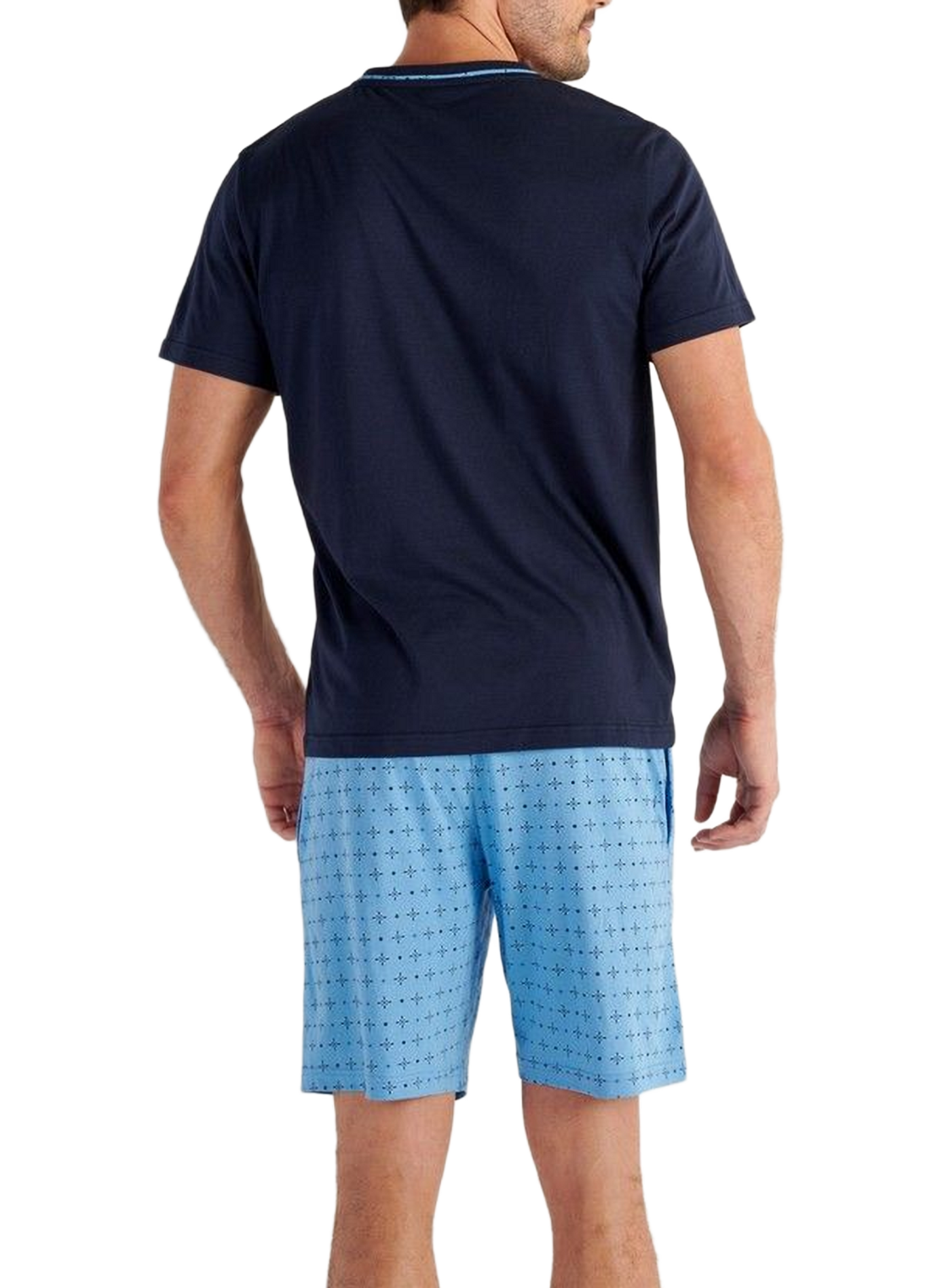 Printed cotton-blend pyjama set HOM Blue