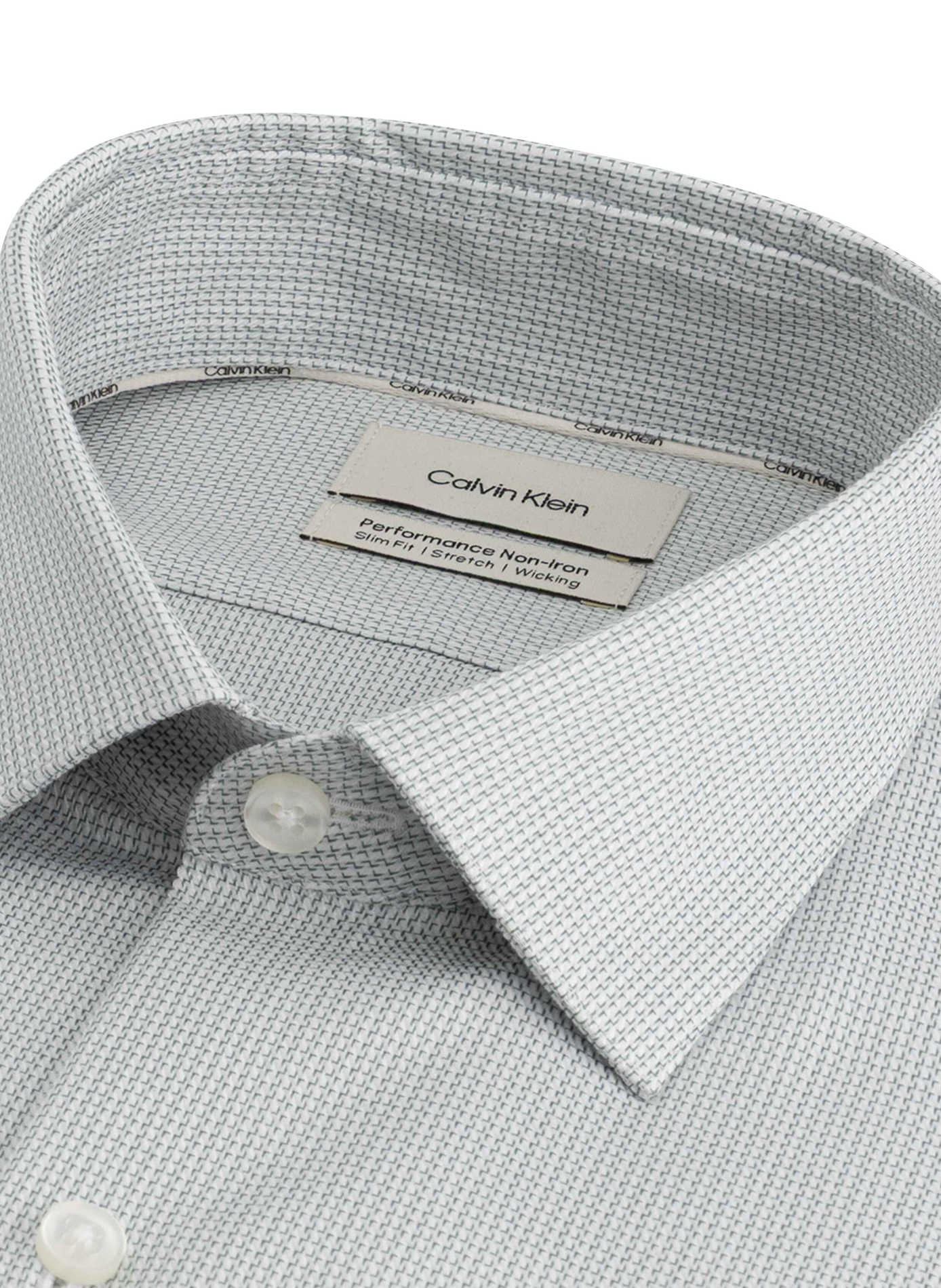 Straight-fit patterned shirt in a cotton blend CALVIN KLEIN Green