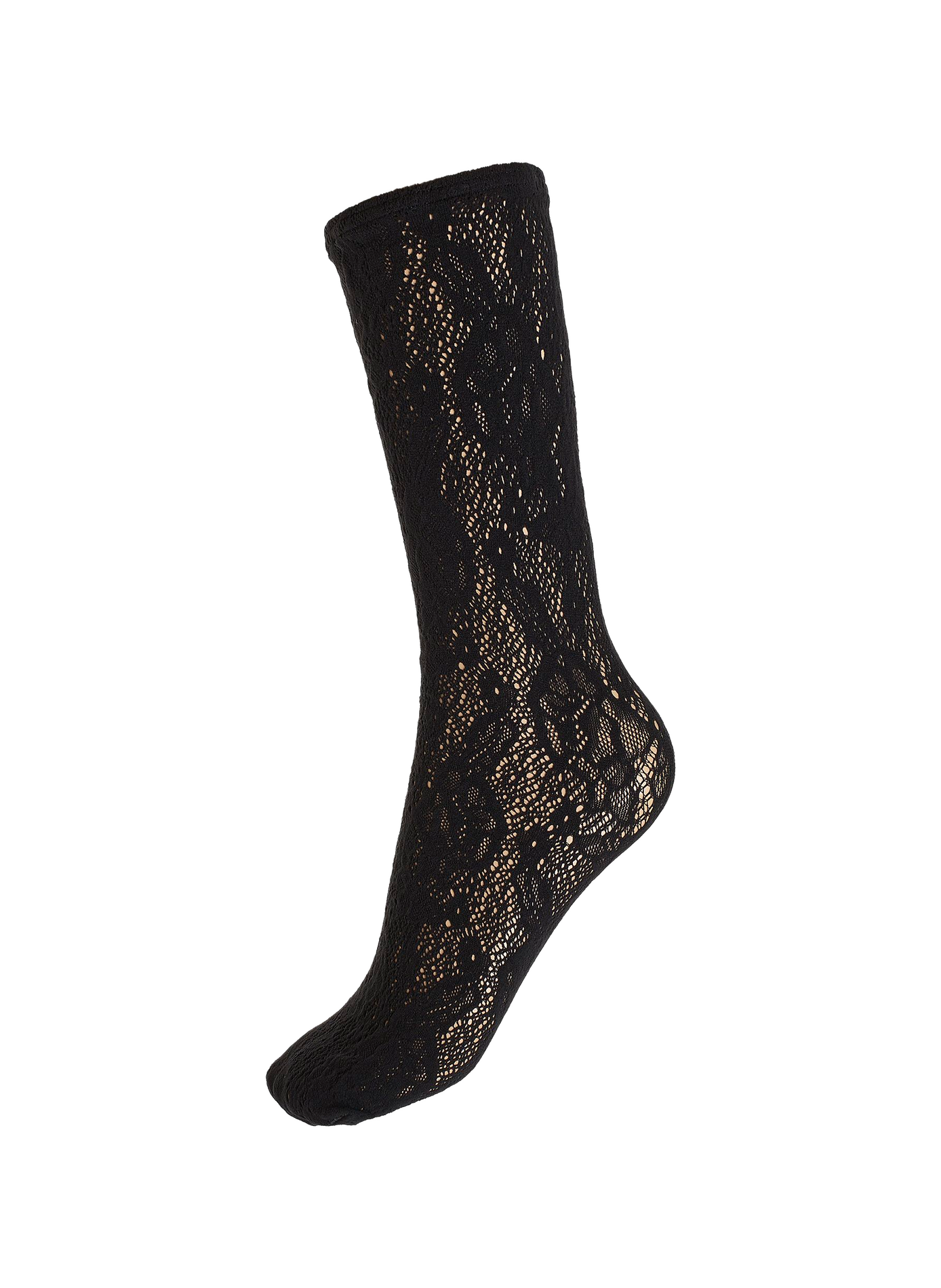 Netzstrümpfe mit Blumenmuster WOLFORD Schwarz