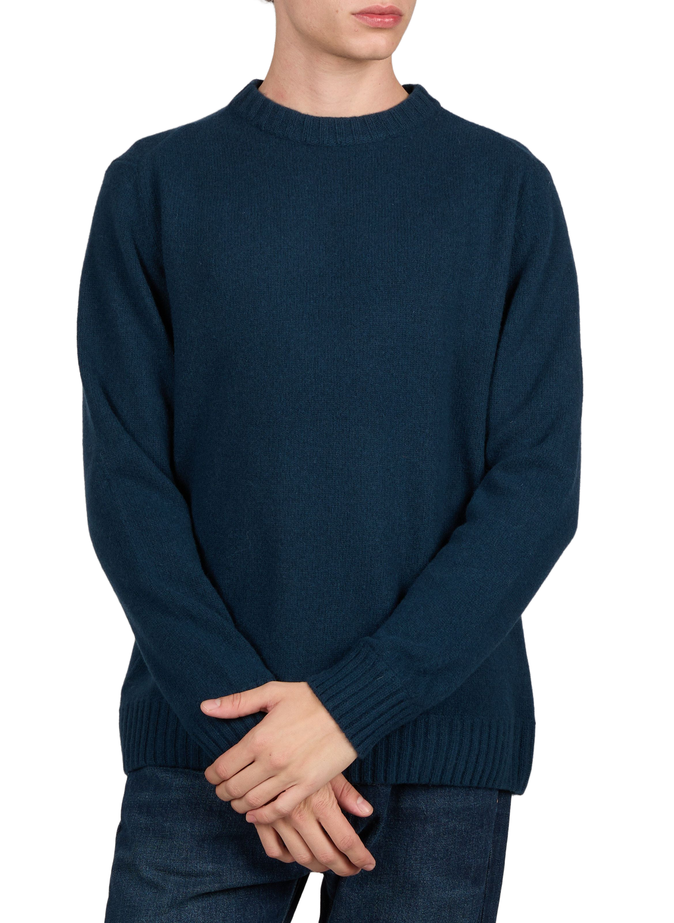 Pull droit col rond en laine mélangée | Bleu LAFAURIE Homme