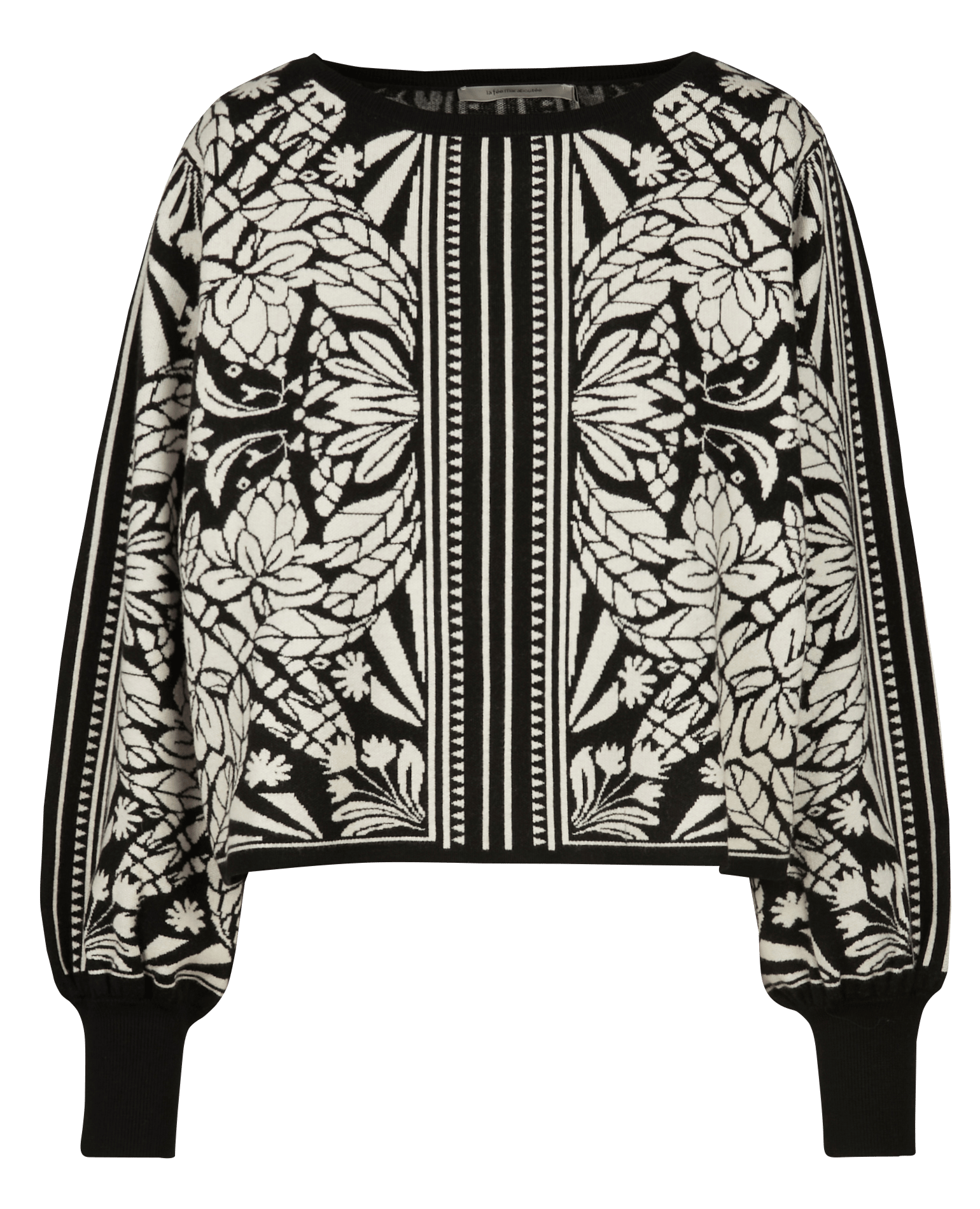 Oversized trui met print LA FEE MARABOUTEE Zwart