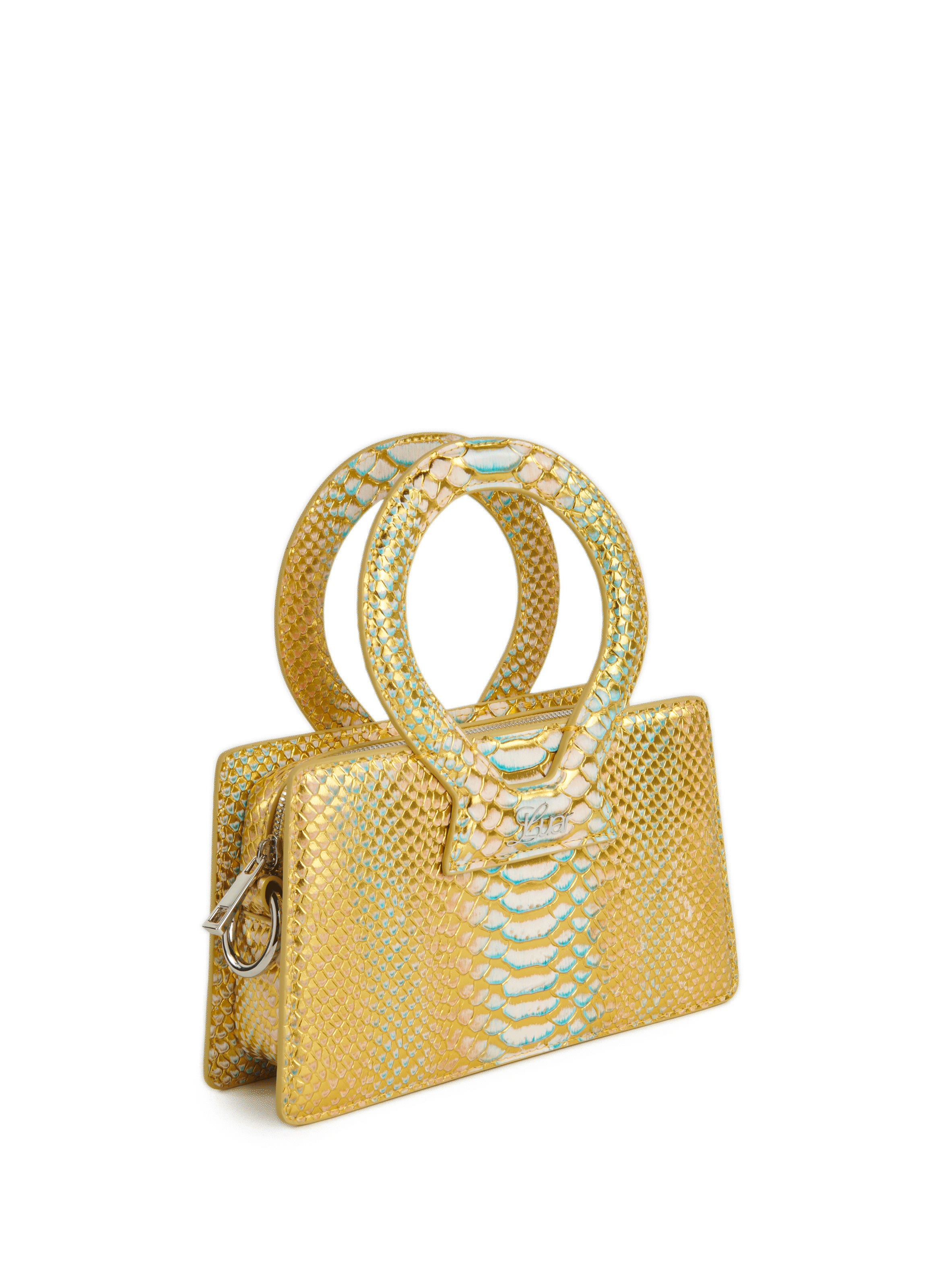 Sac à main texturé et métallisé