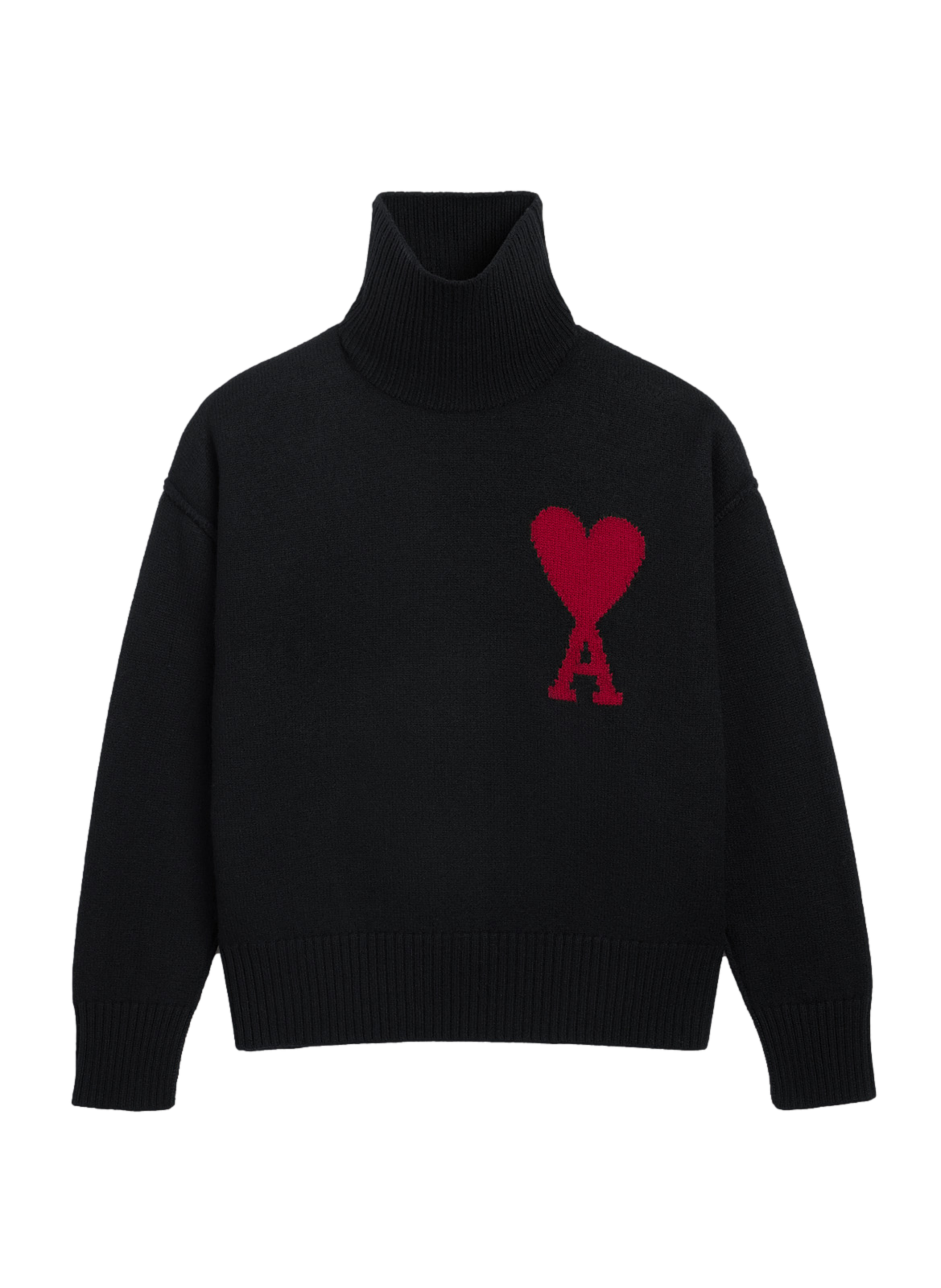 Pull AMI Paris - Couleur Blanc Et Rouge - Taille M - 100% Coton - Neuf Avec étiquettes