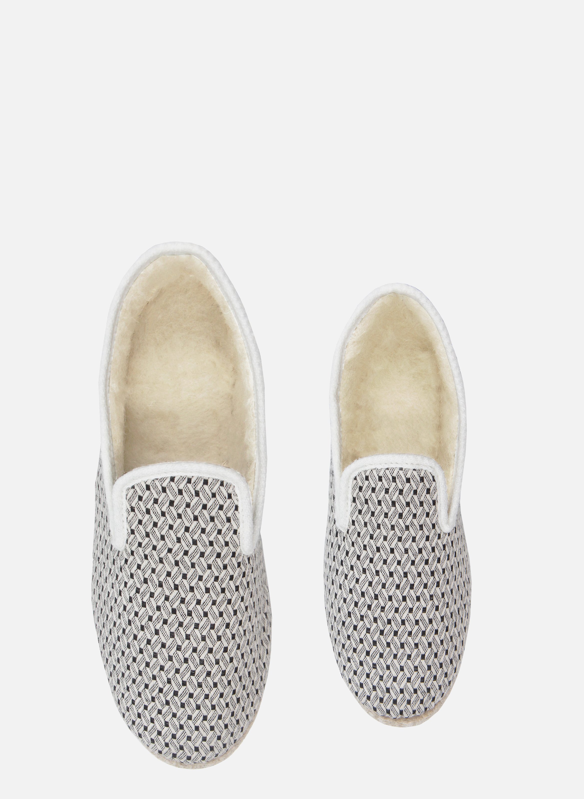 Charentaises tissu JULES & JENN Blanc