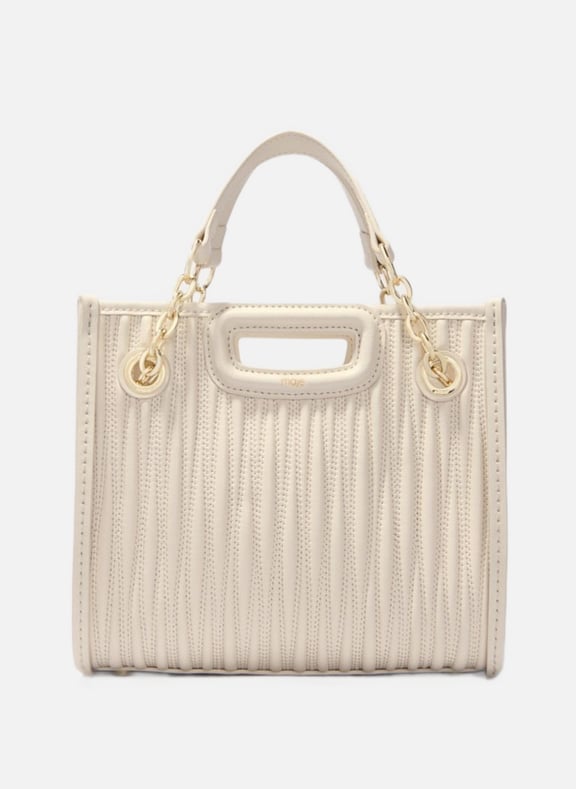 Sac bandoulière en cuir m cabas mini Beige by MAJE MAJE Sac bandoulière en cuir m cabas mini Beige