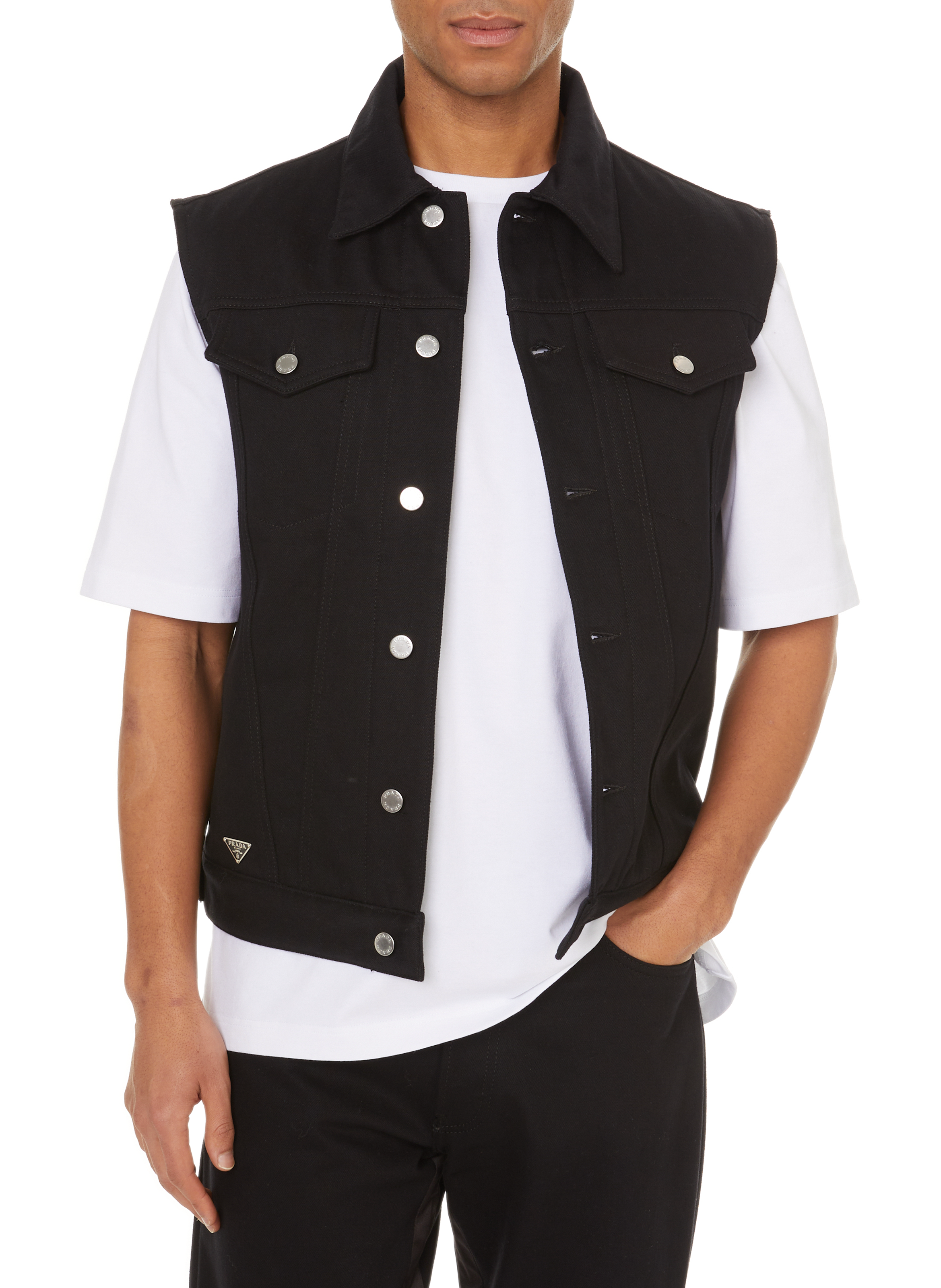 PRADA Veste sans manches en coton  Multicolore