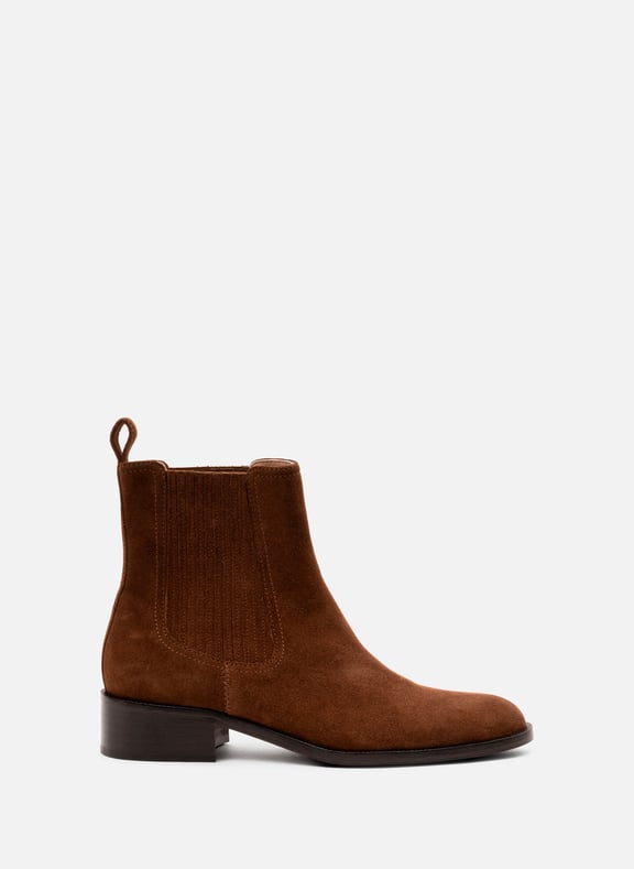 Bottines gil en veau velours Marron by PARALLELE PARALLELE Bottines gil en veau velours Marron