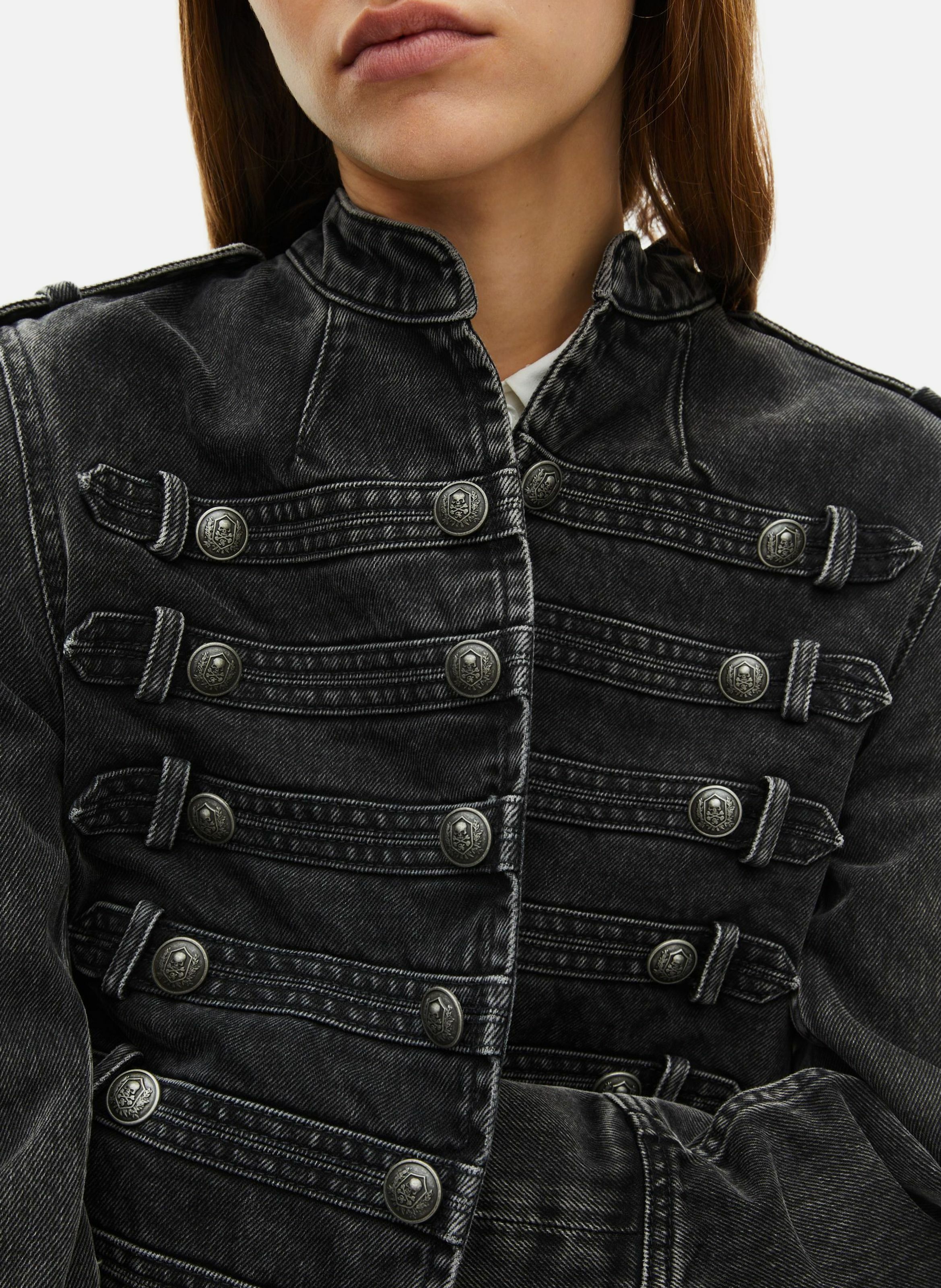 Blouson style officier en denim THE KOOPLES Noir