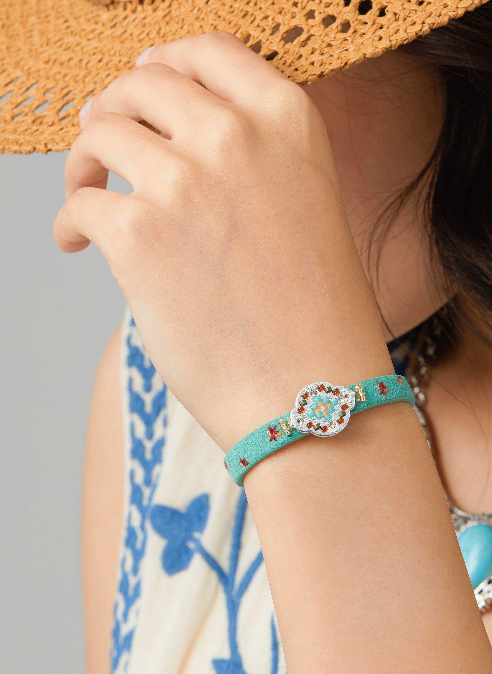 Bracelet avec fermoir aimanté et placage eclectik HIPANEMA Bleu
