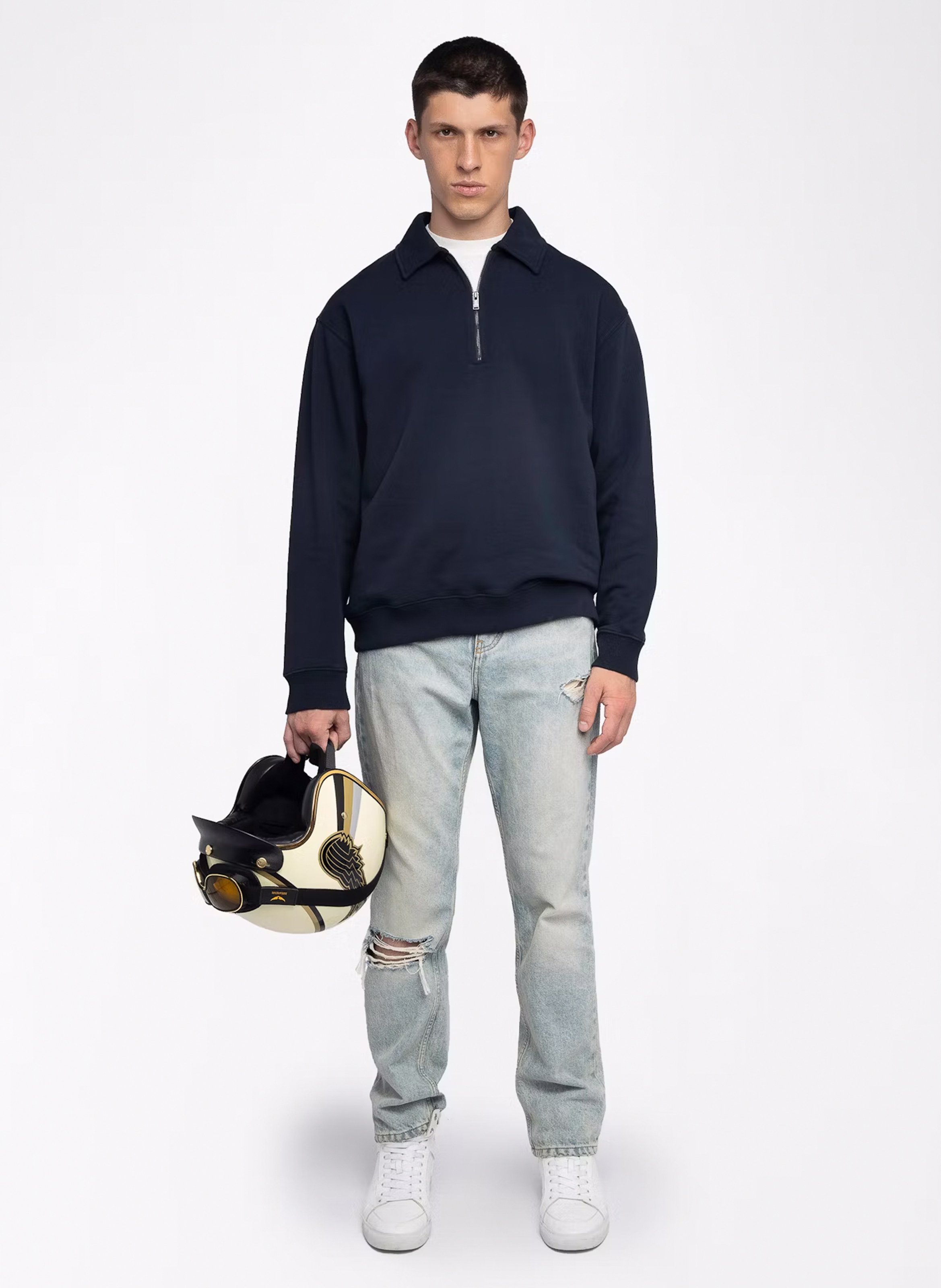 Sweat droit en coton moya ZADIG&VOLTAIRE Bleu