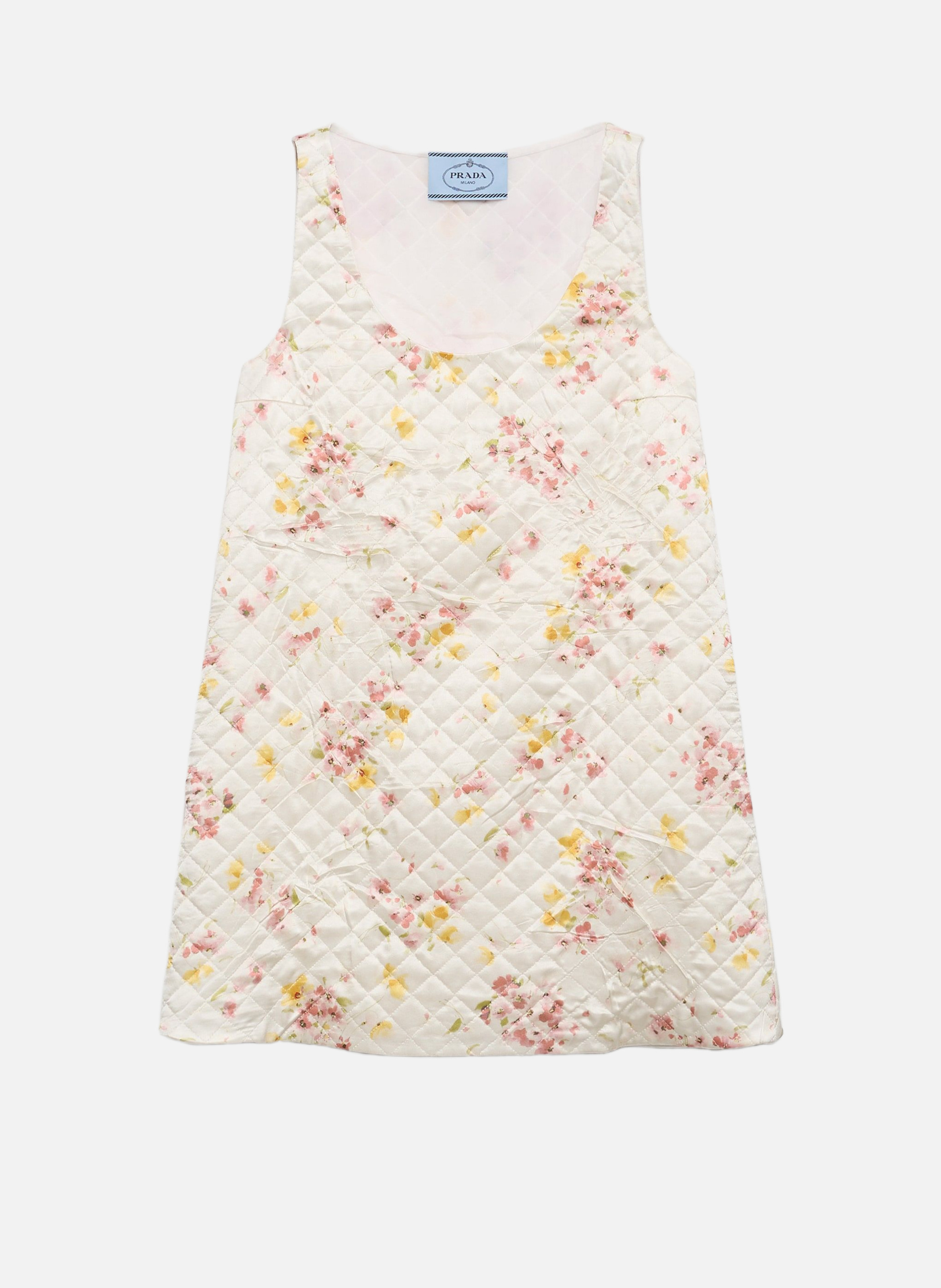 Mini-robe matelassée en satin PRADA Rose