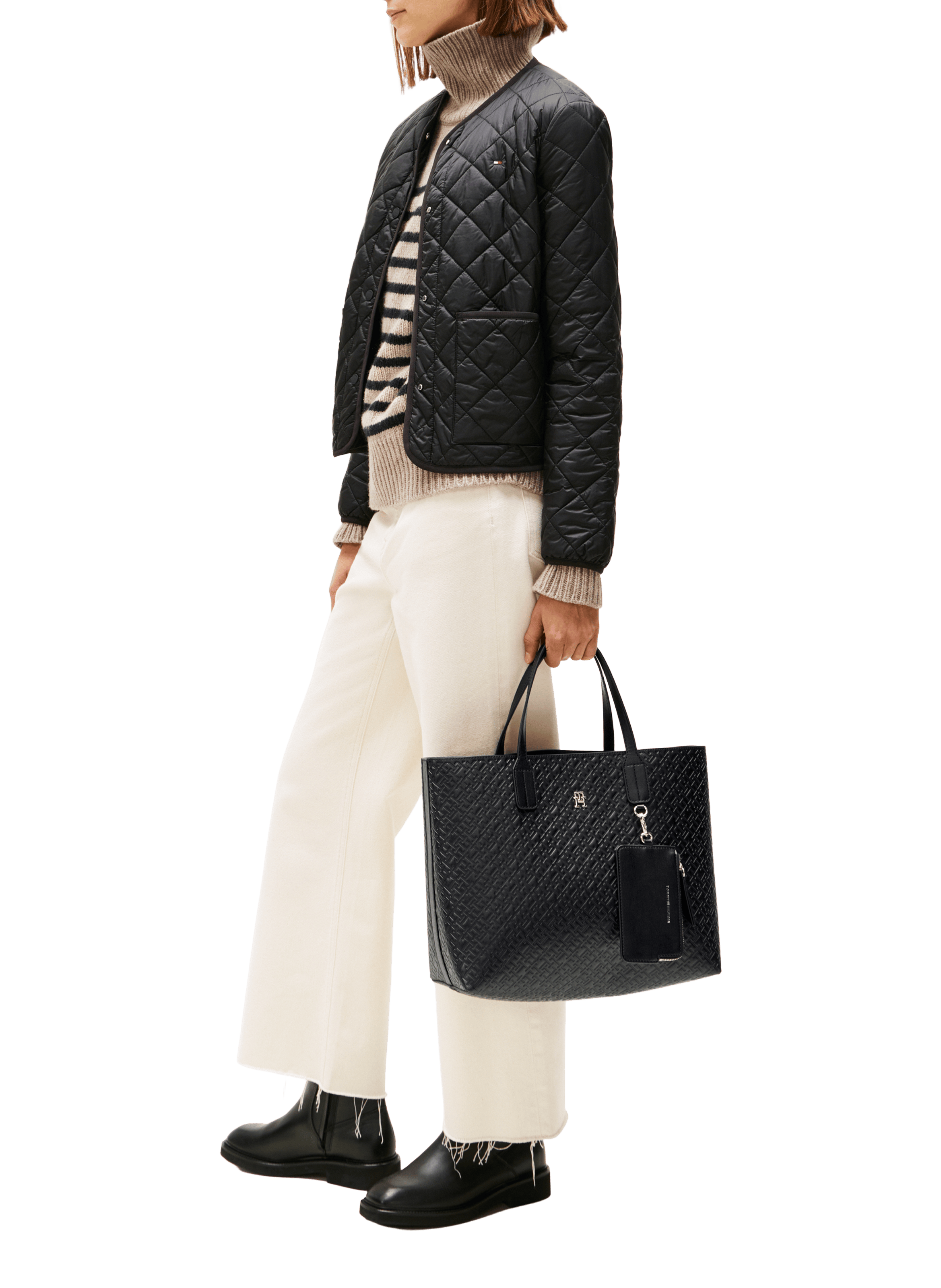 Logo-print handbag TOMMY HILFIGER Black