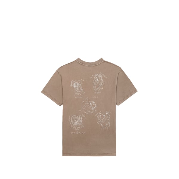 T-shirt droit brodé en coton Marron XL Male