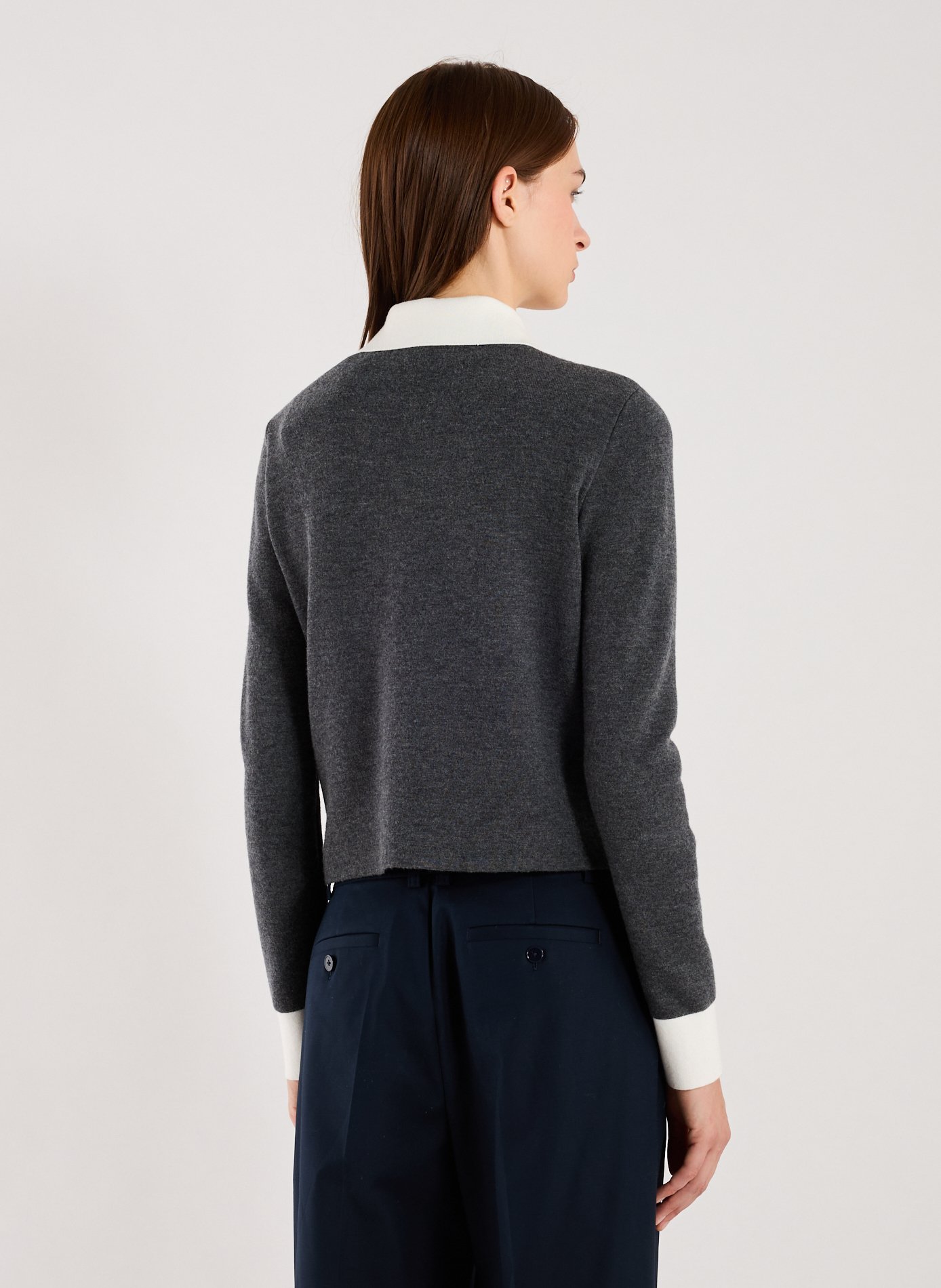 Mixed wool cardigan SELF PORTRAIT Grey