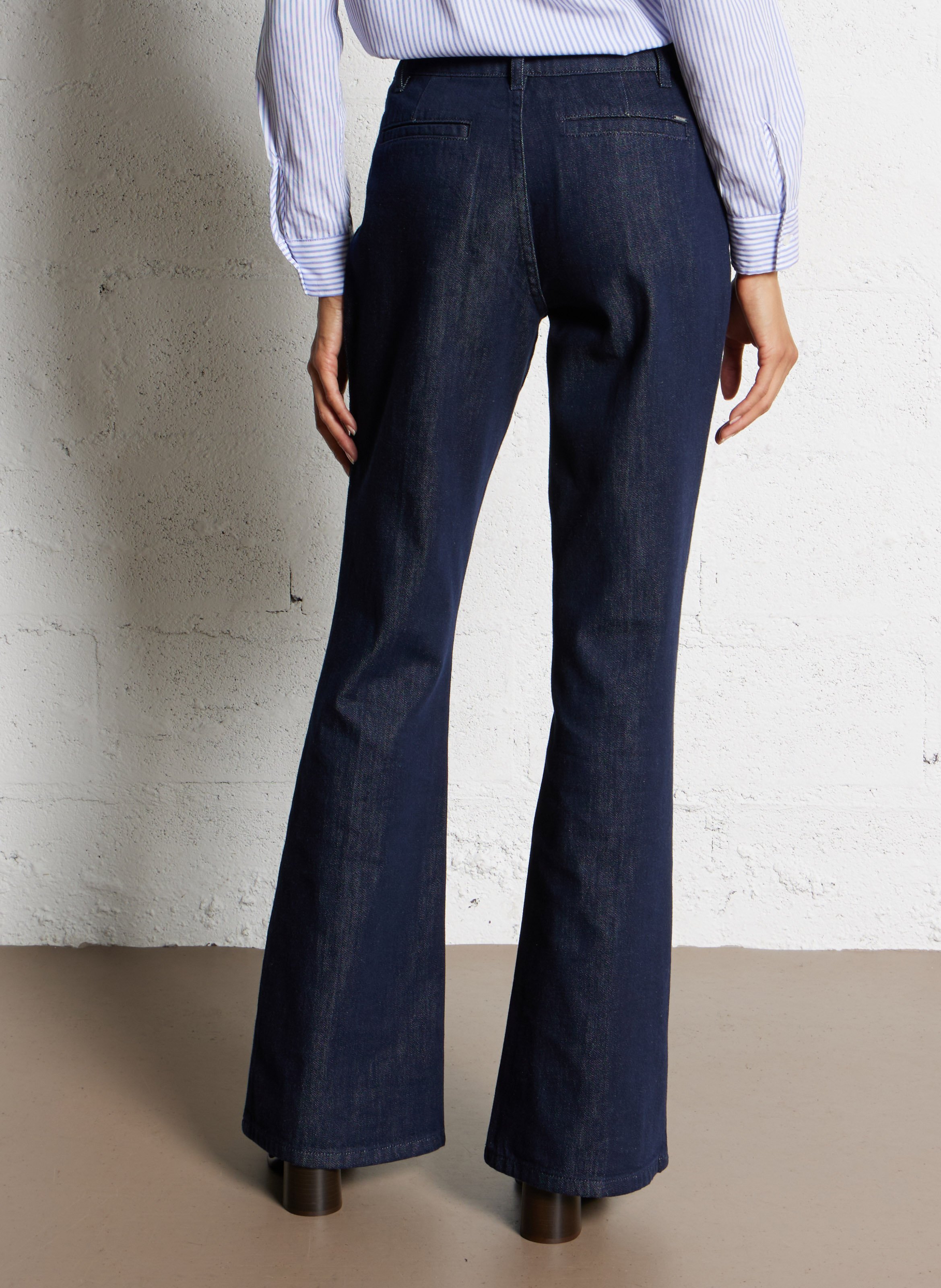 Jean flare en coton mélangé thelma IKKS Bleu