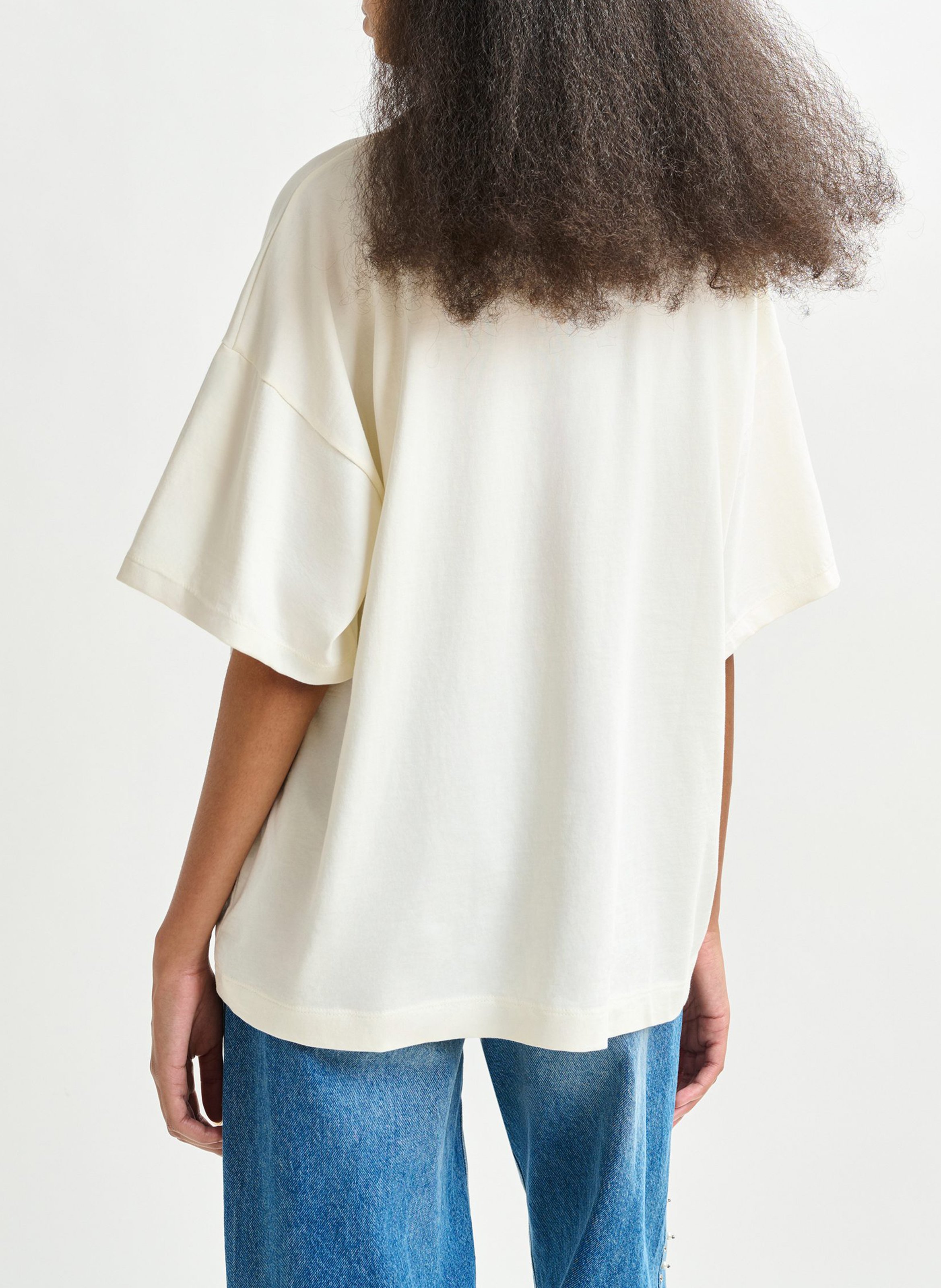 Tee-shirt col rond en coton bio ipin ESSENTIEL ANTWERP Blanc