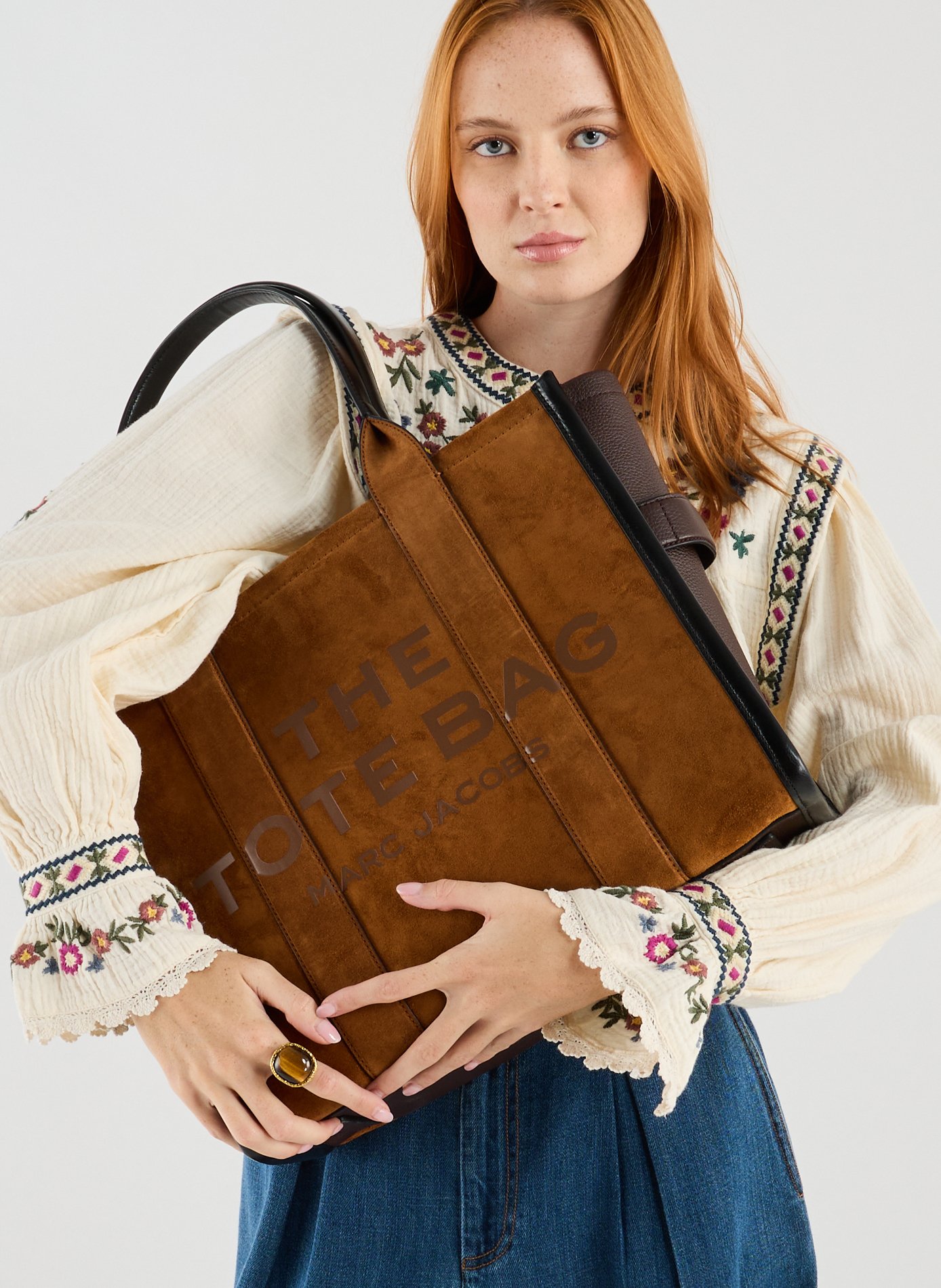 Sac cabas The Suede Large Tote  MARC JACOBS Marron