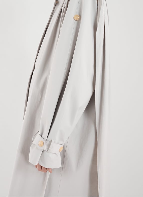 Long waterproof coat in blended cotton | Grey by VIKTORIA CHAN Long waterproof coat in blended cotton Grey