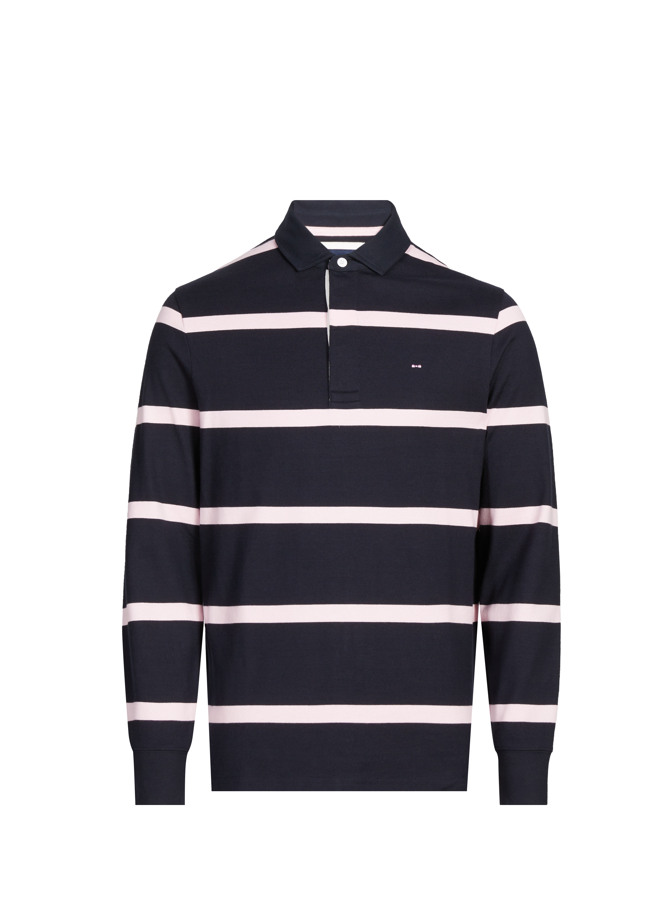 EDEN PARK Polo rayé à manches longues en coton Rose