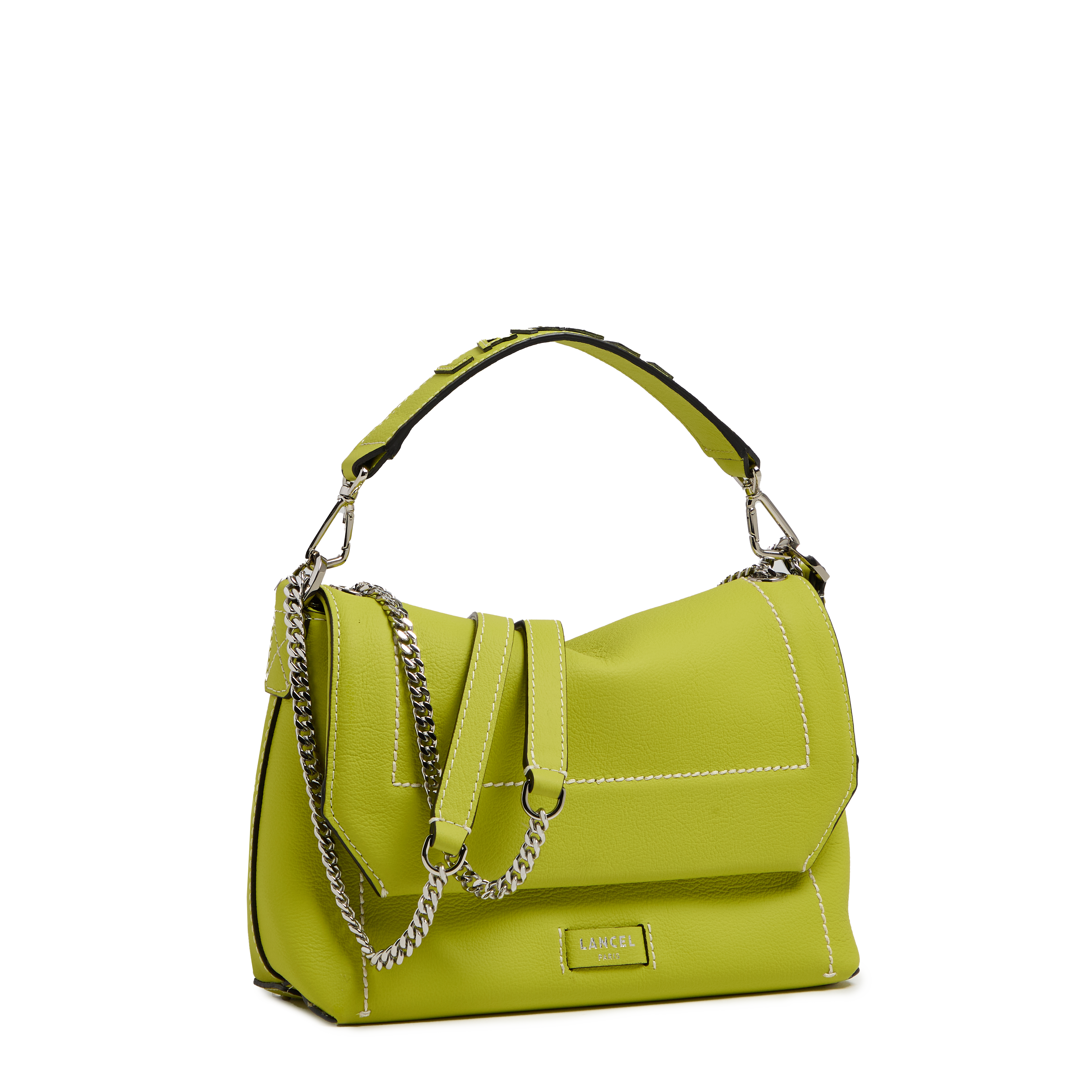 Sac rabat m ninon soft de lancel en cuir LANCEL Vert
