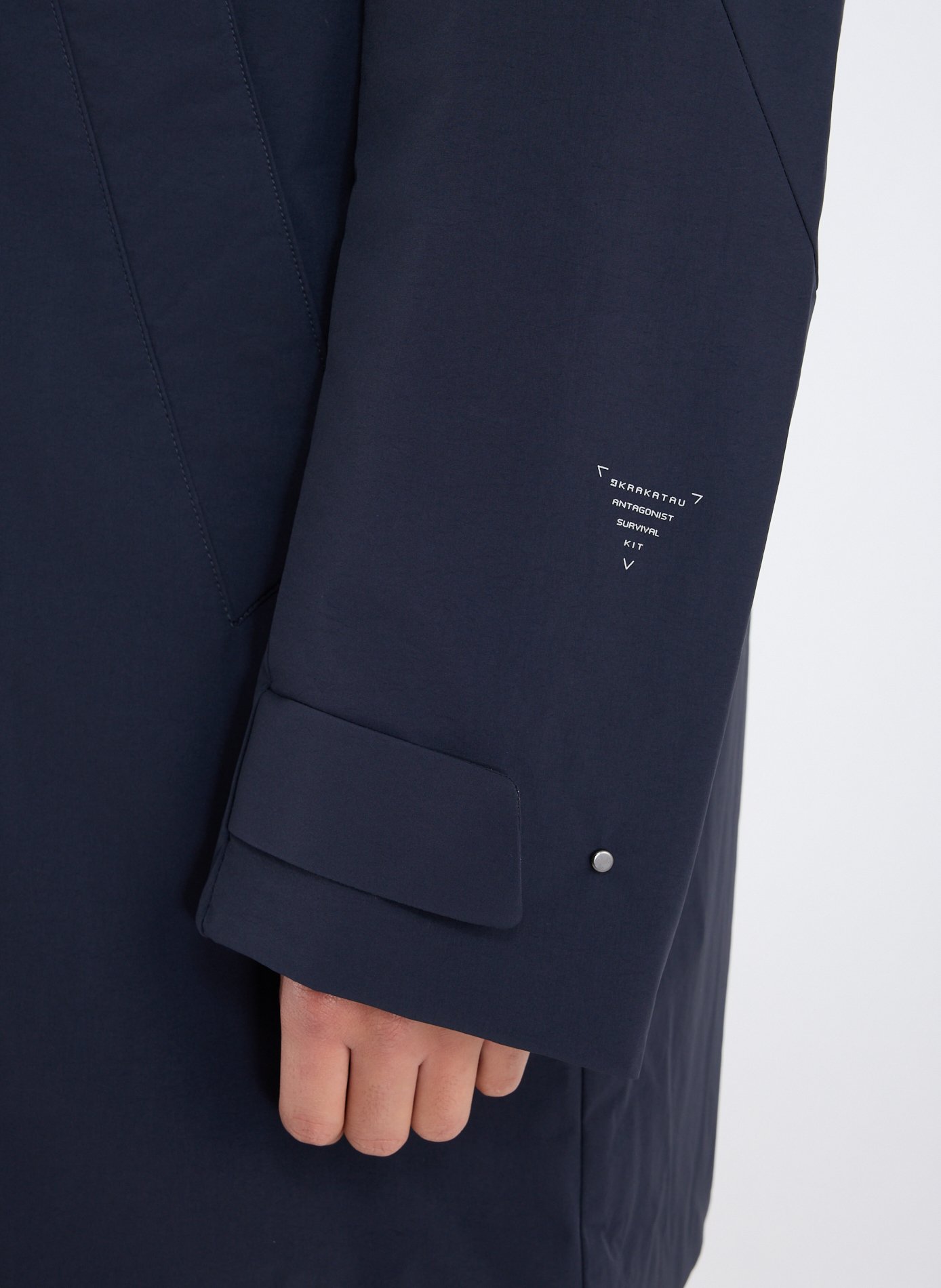 Mid-length parka with high collar KRAKATAU Blue