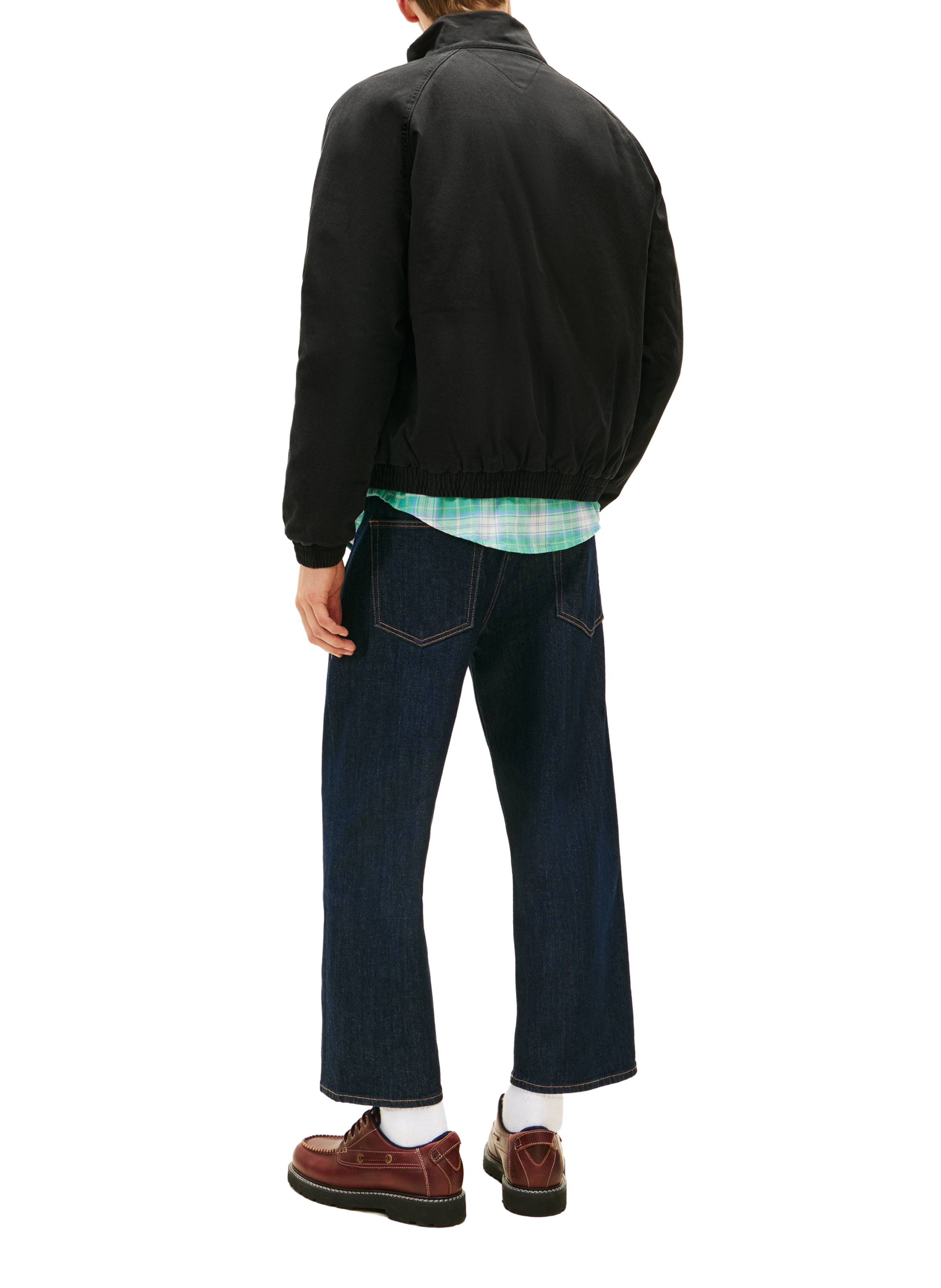 Oversized high neck cotton jacket TOMMY HILFIGER Black