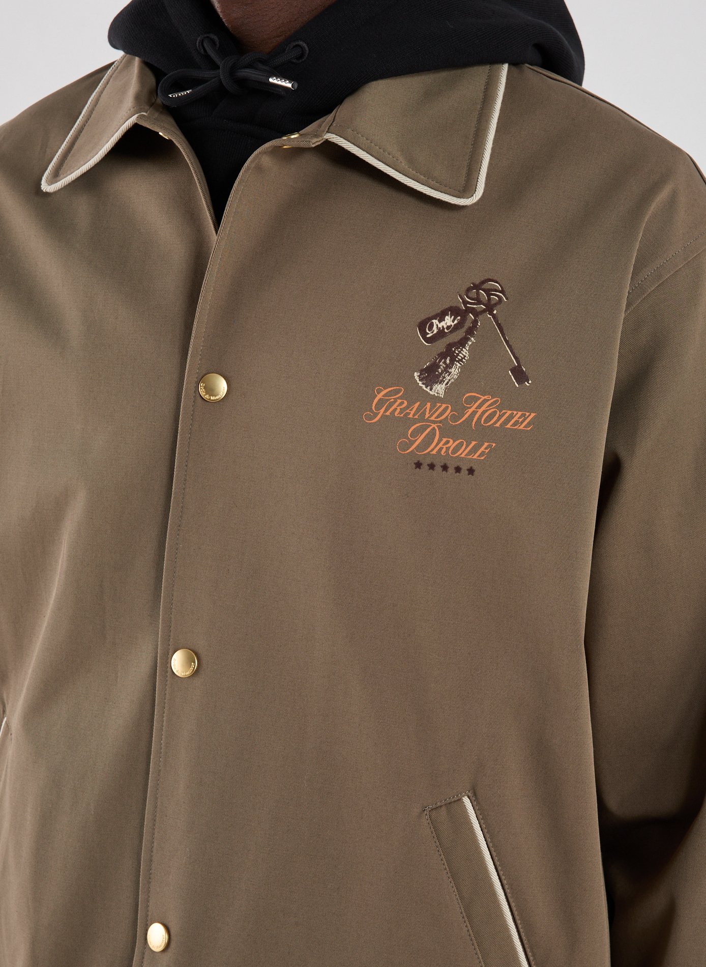 Jacket with classic collar in blended cotton DROLE DE MONSIEUR Brown