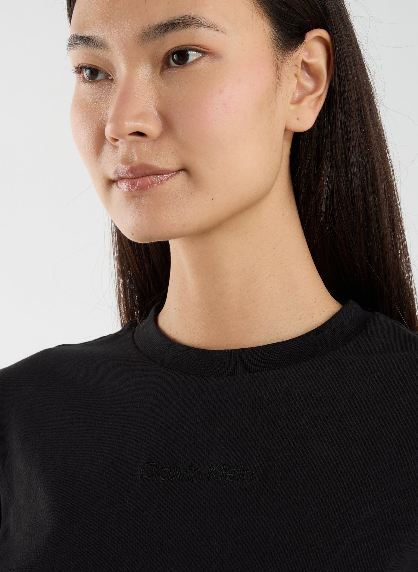 T-shirt col rond en coton CALVIN KLEIN Noir