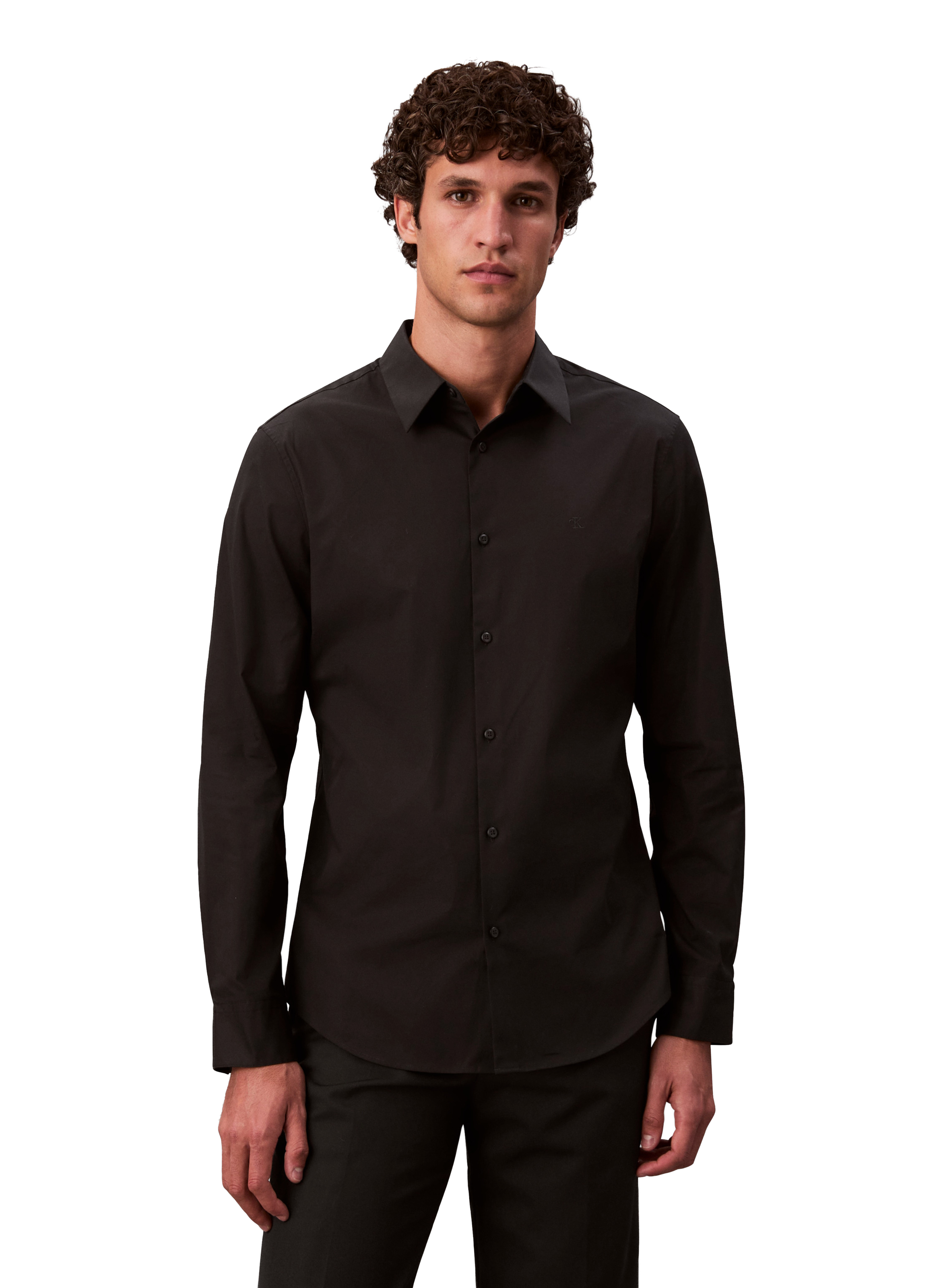 CALVIN KLEIN Chemise slim en coton Noir