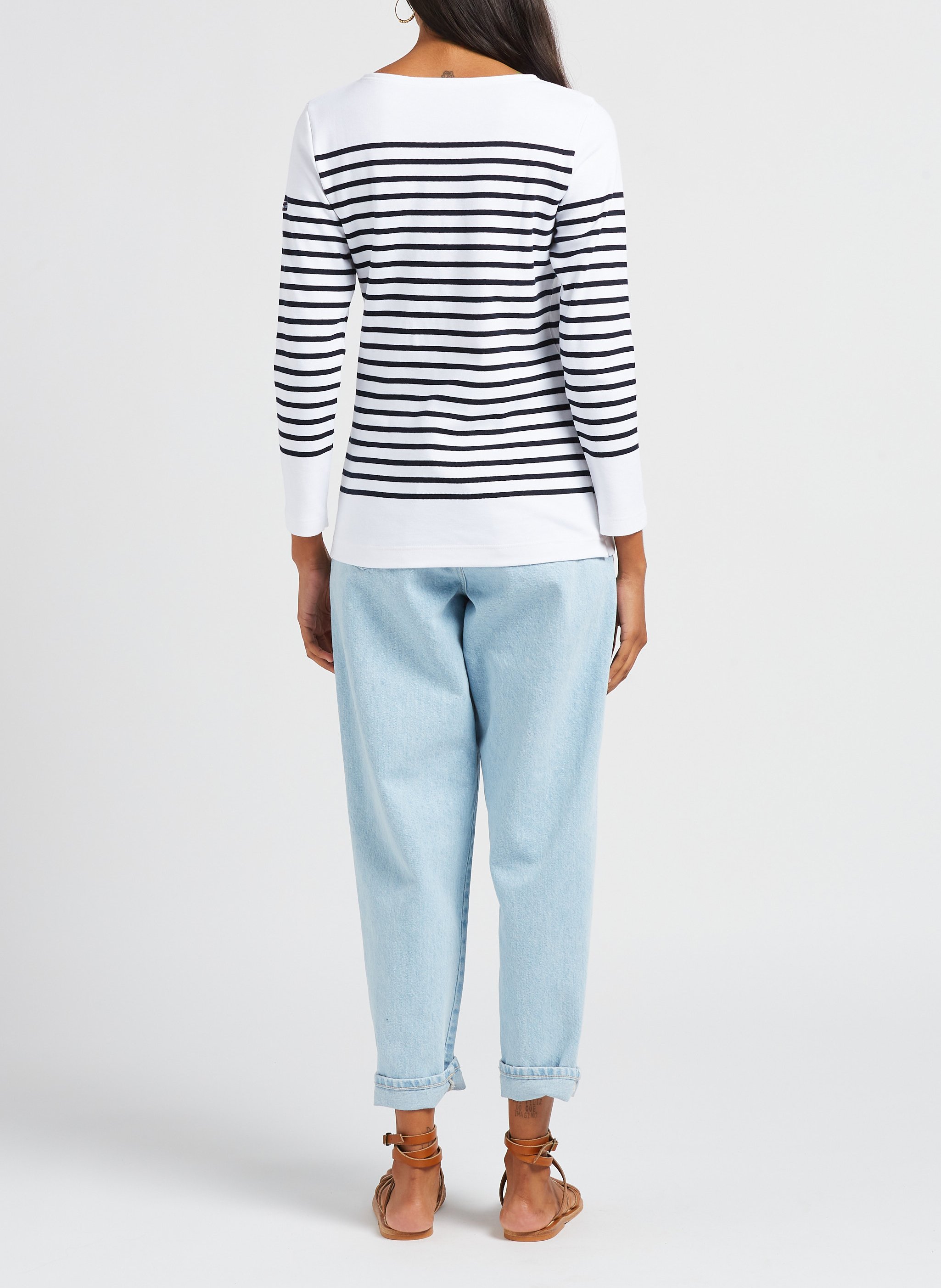 Marinière col bateau en jersey ARMOR-LUX Blanc