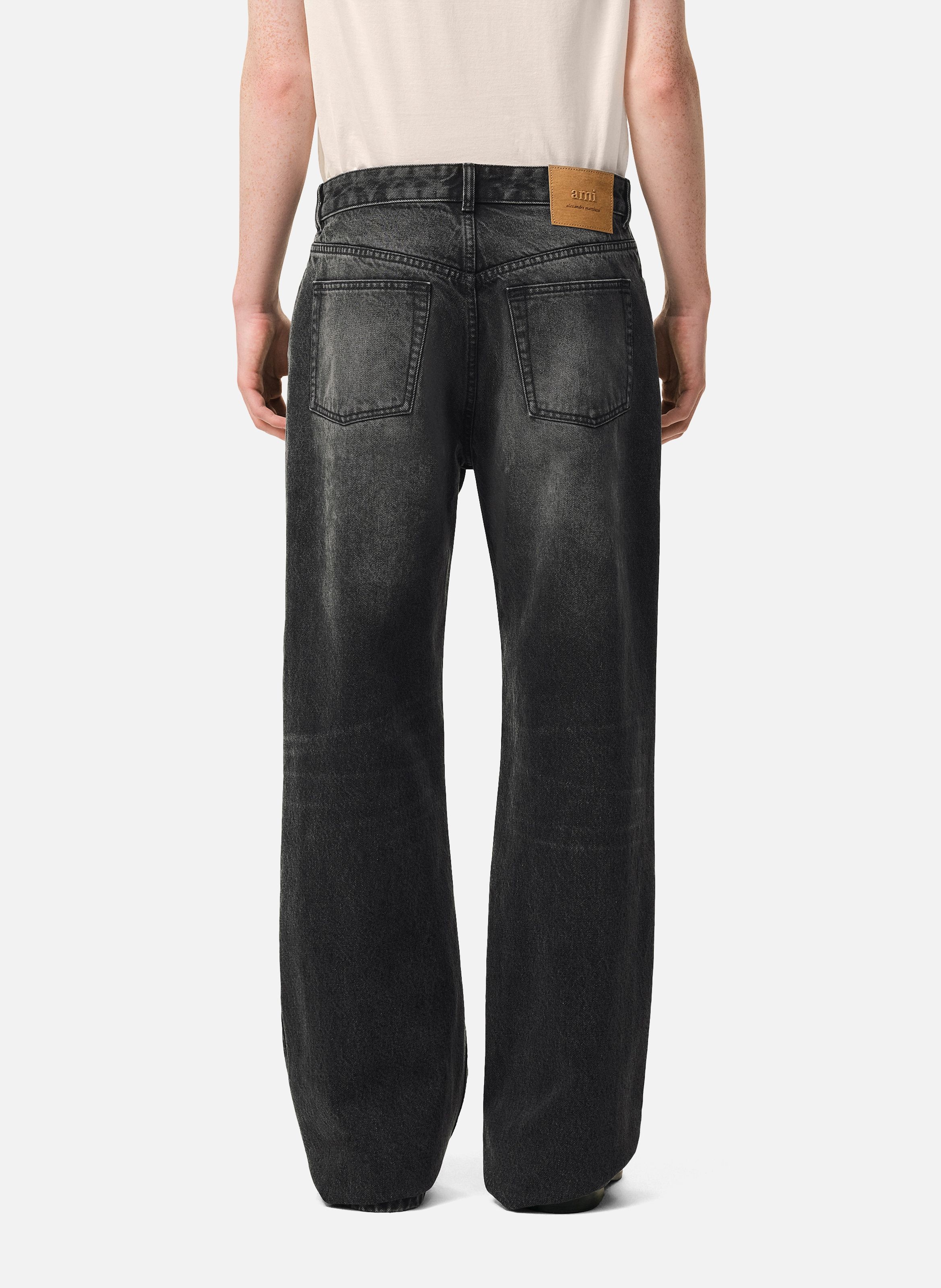 Jean coupe large en coton AMI PARIS Gris