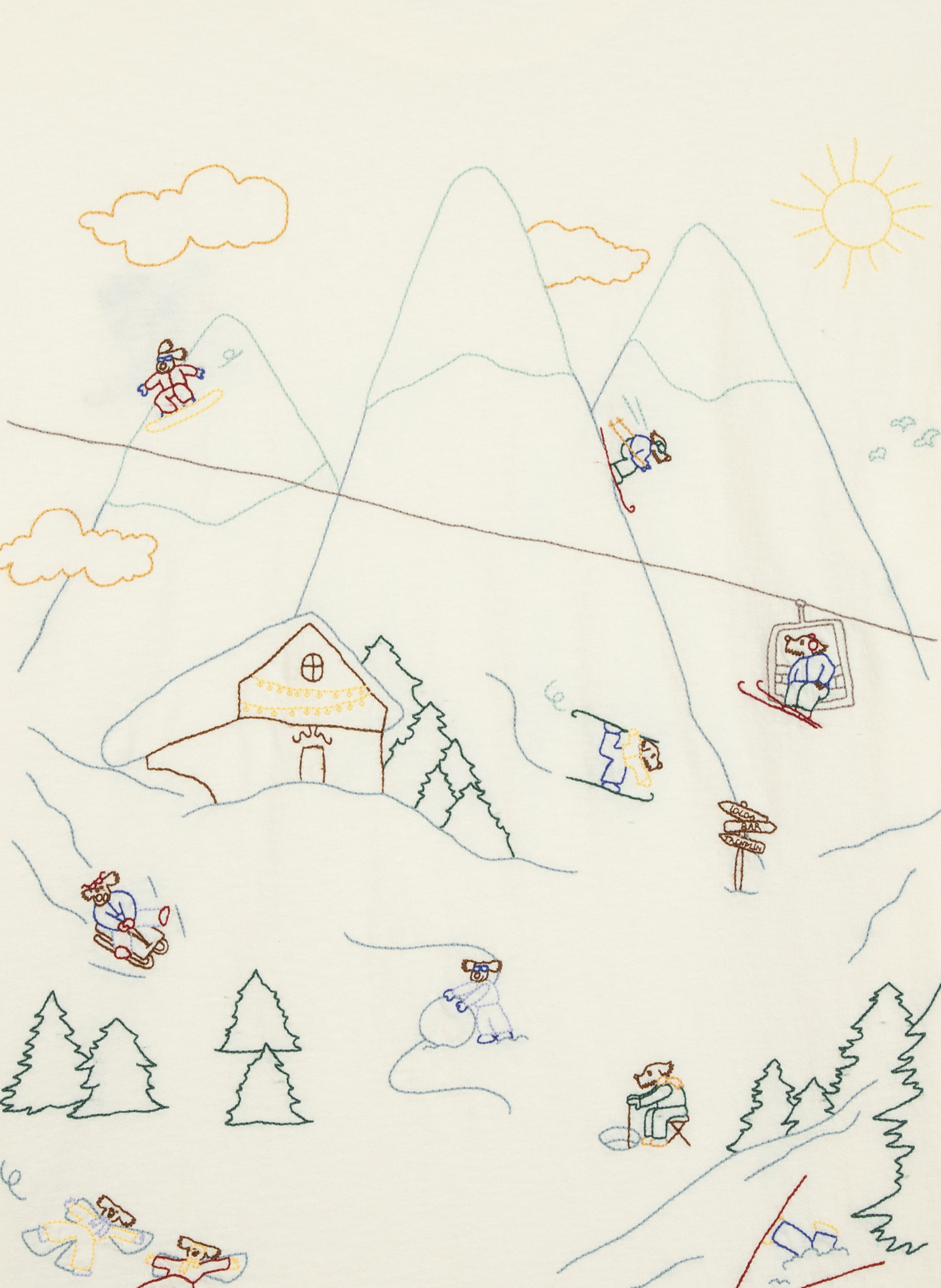 Embroidered round neck cotton T-shirt MAISON LABICHE Beige