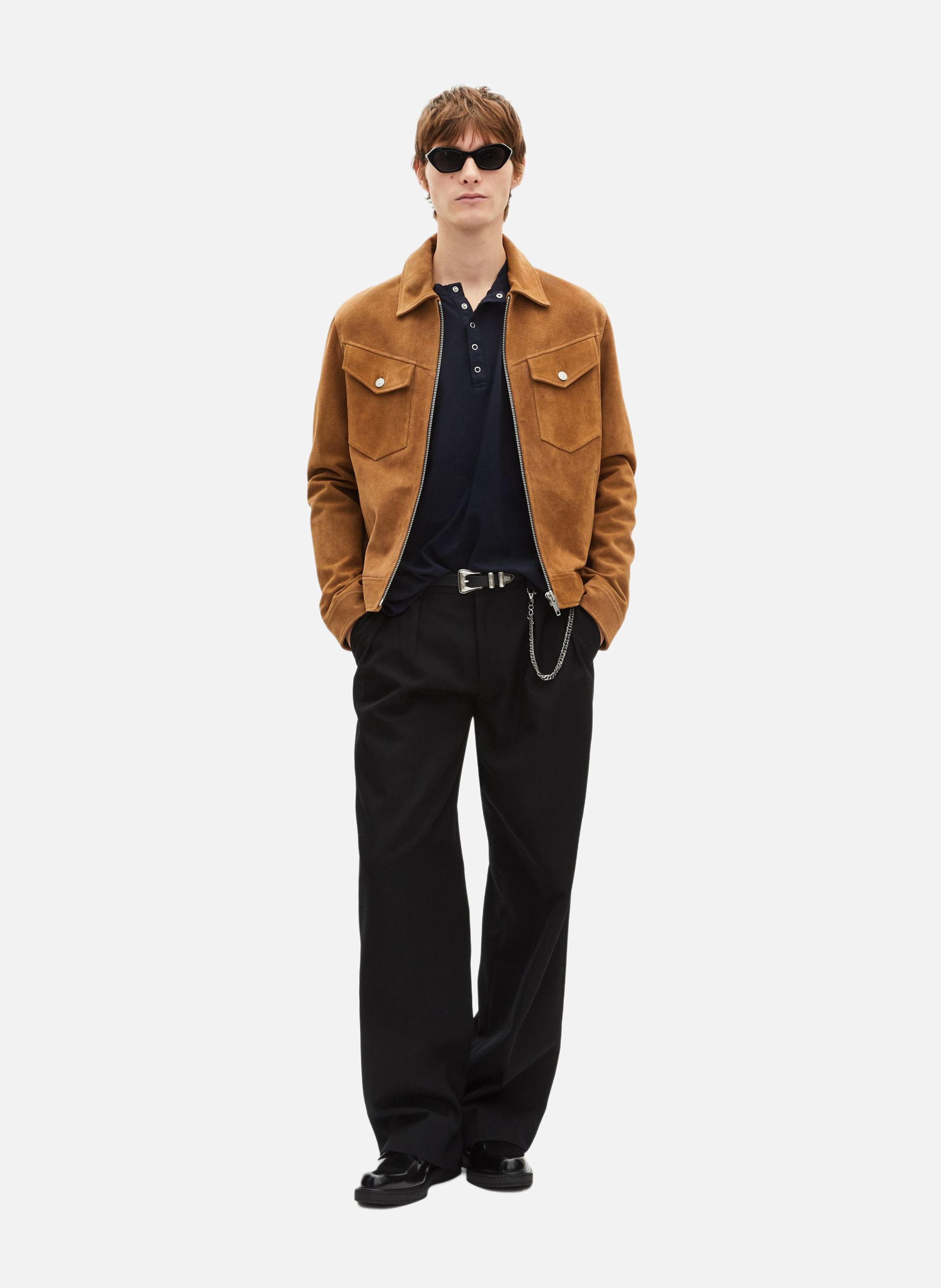 Blouson en suède THE KOOPLES Marron