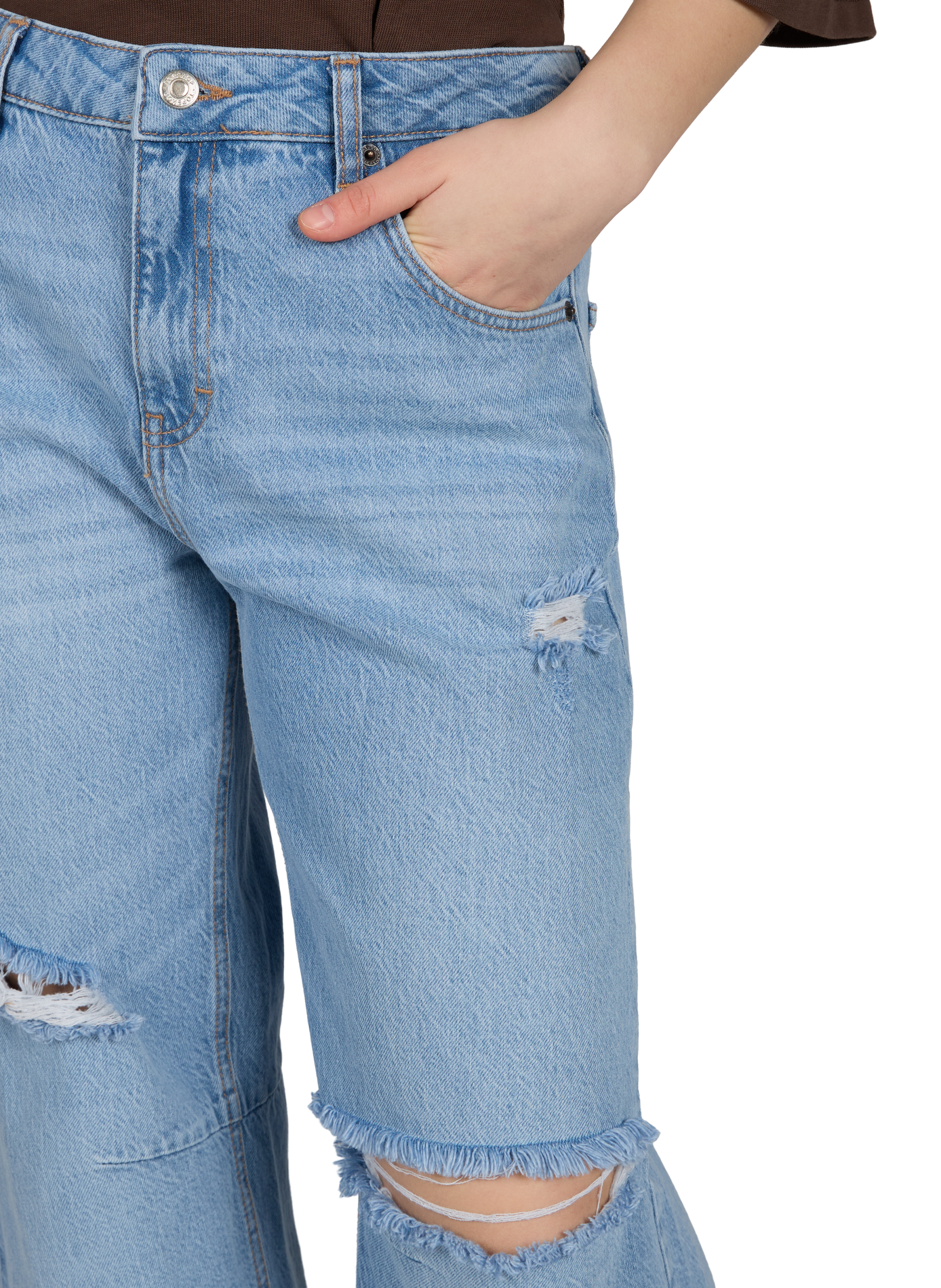 Jean barrel Tsnora en coton TOPSHOP Bleu