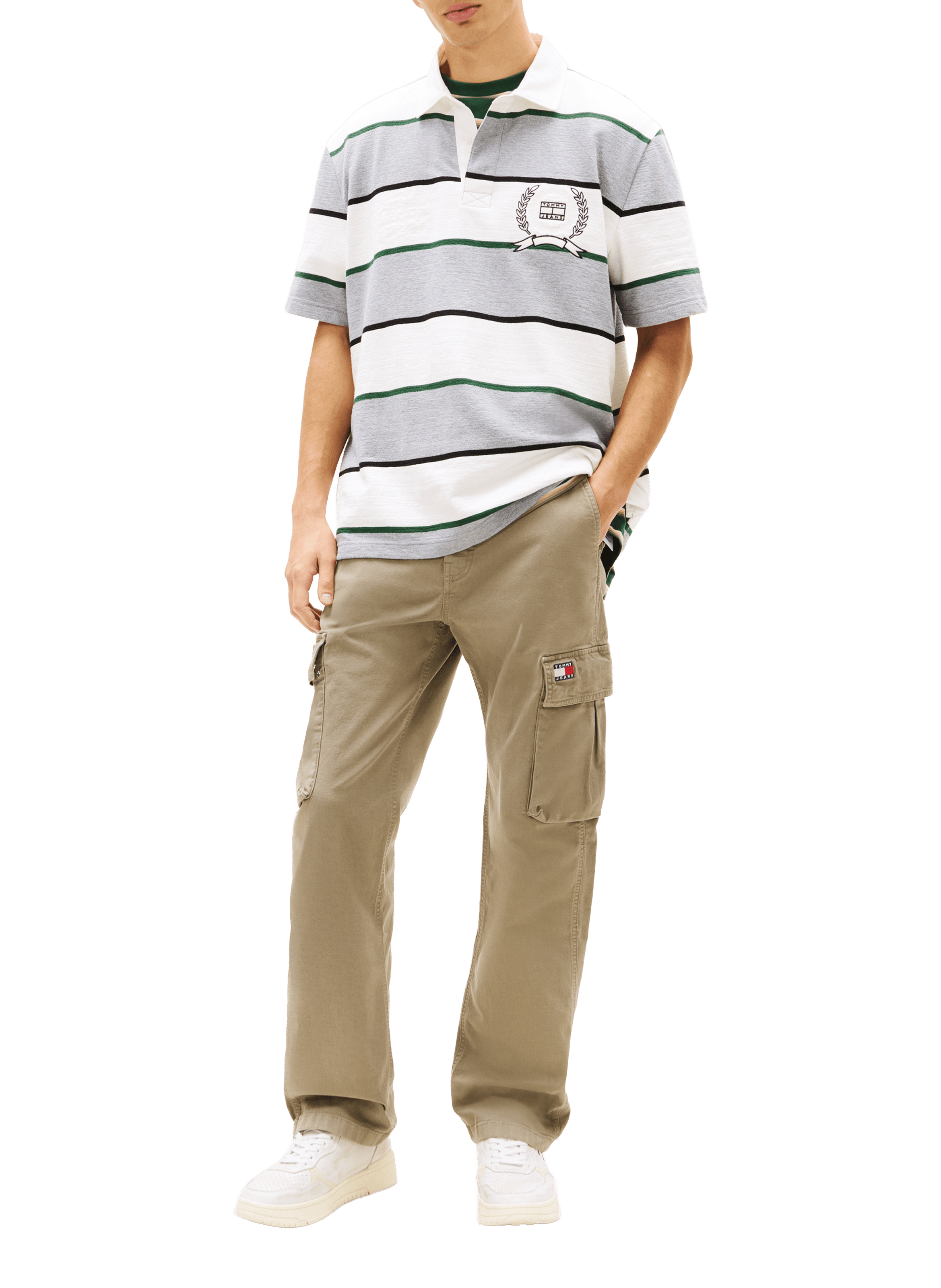 Straight cargo pants in mixed cotton TOMMY HILFIGER Khaki