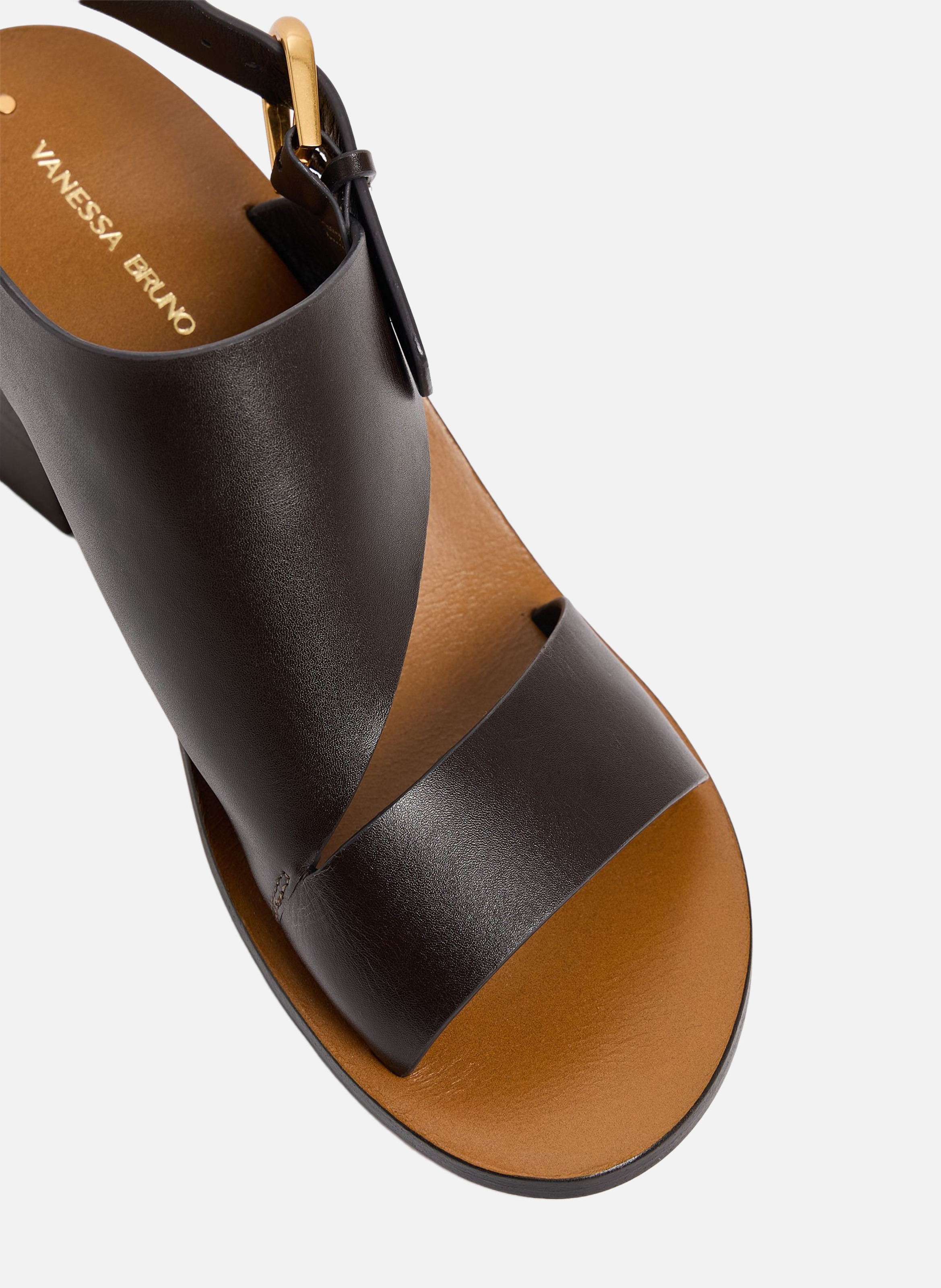 Sandales à talon en cuir VANESSA BRUNO Marron