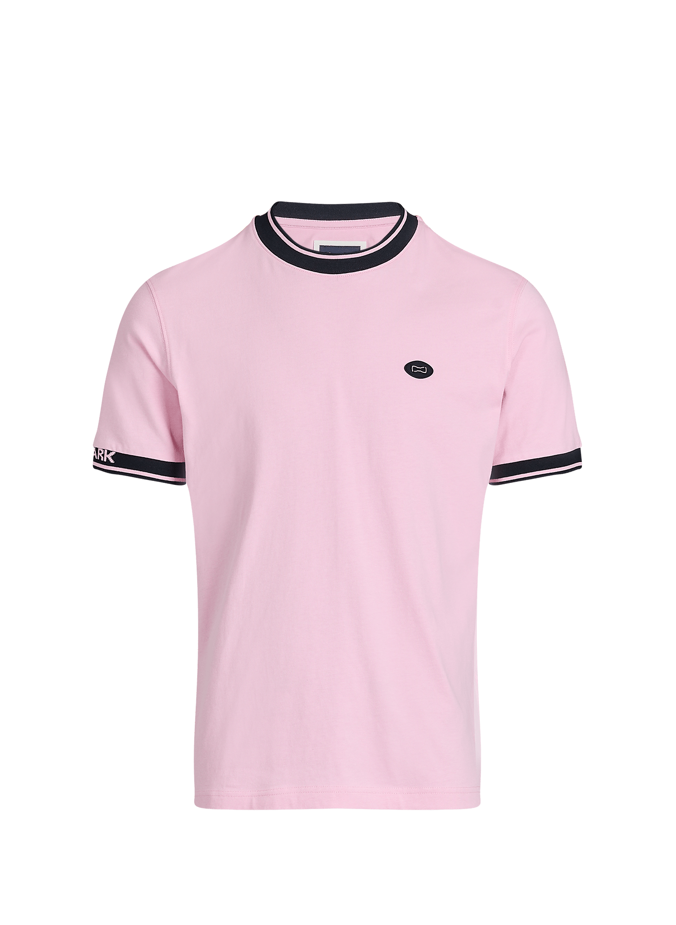 Solid straight T-shirt with contrast edges EDEN PARK Pink