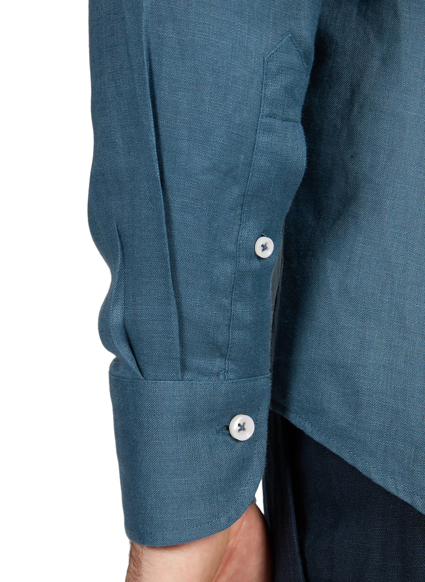 Straight linen shirt AURELIEN Green