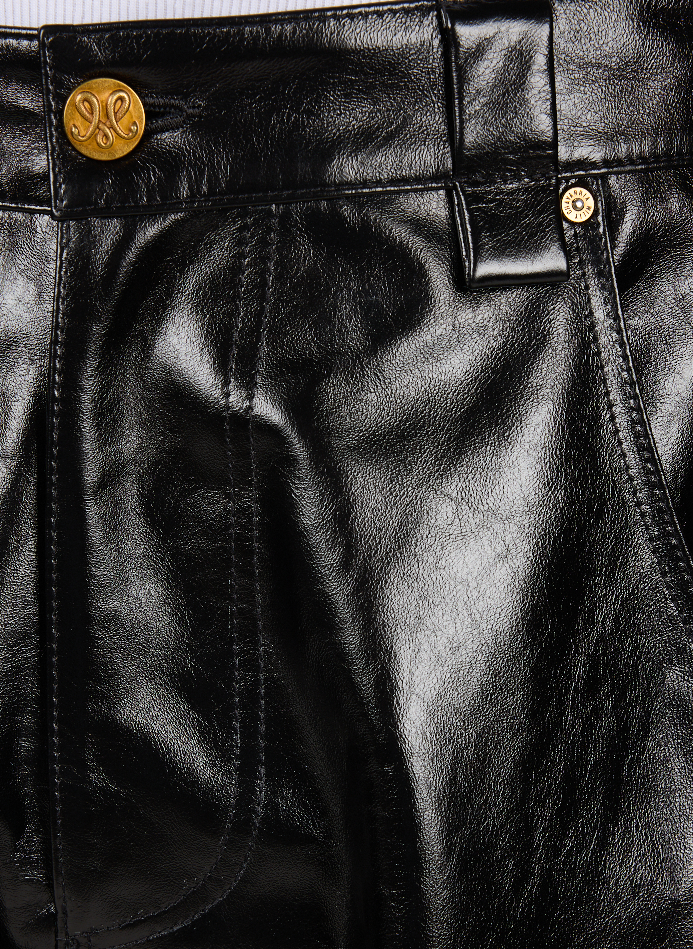 Glänzende Lederhose Bad Boy WILLY CHAVARRIA Schwarz