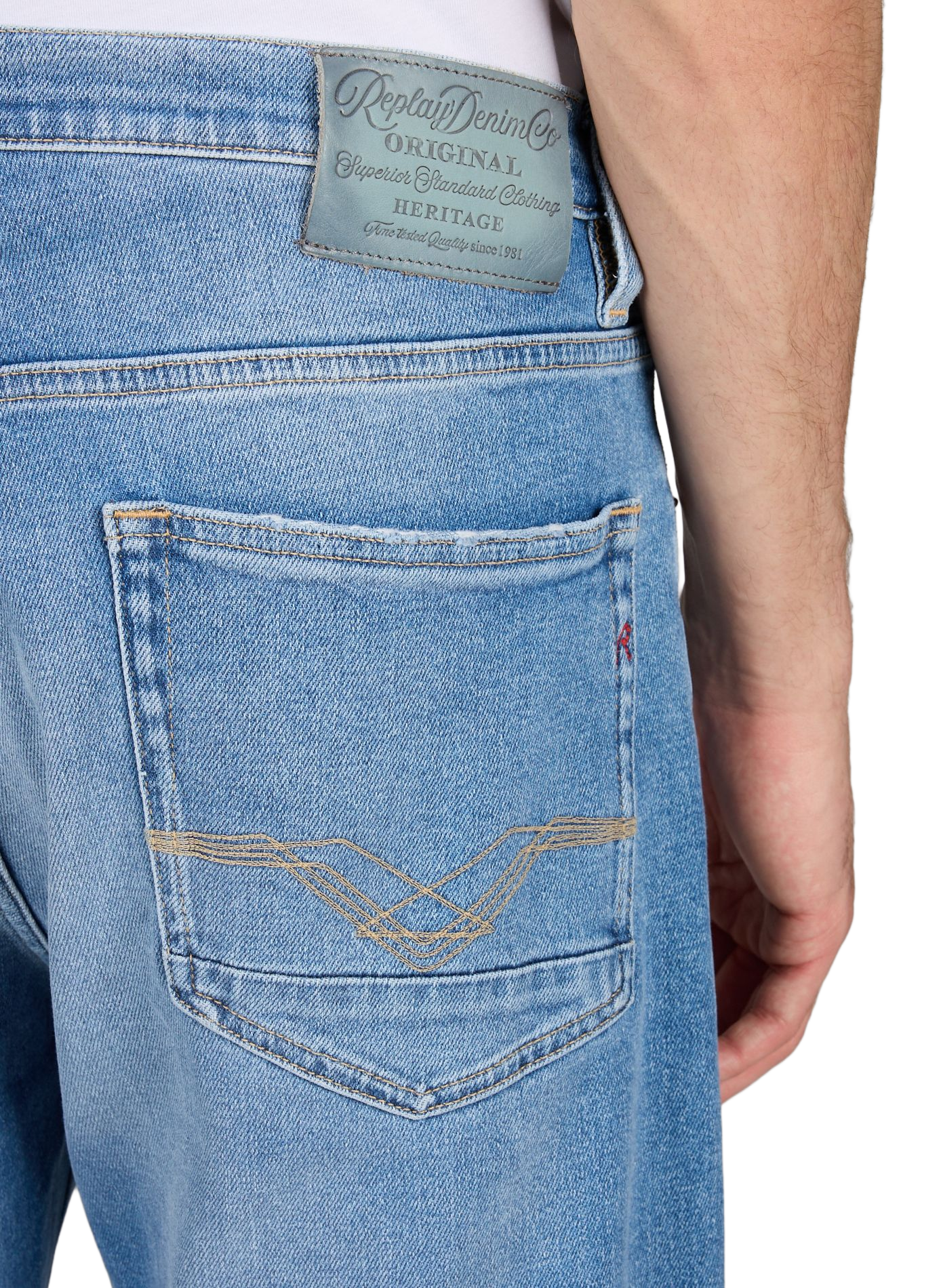 Straight-cut cotton-blend jeans REPLAY Blue