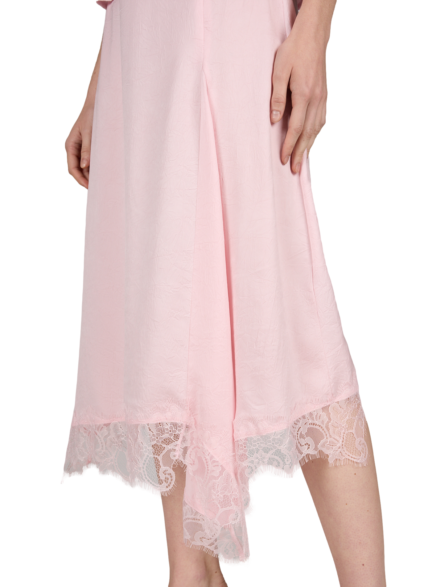 Falda midi con efecto arrugado. BAUM UND PFERDGARTEN Rosa