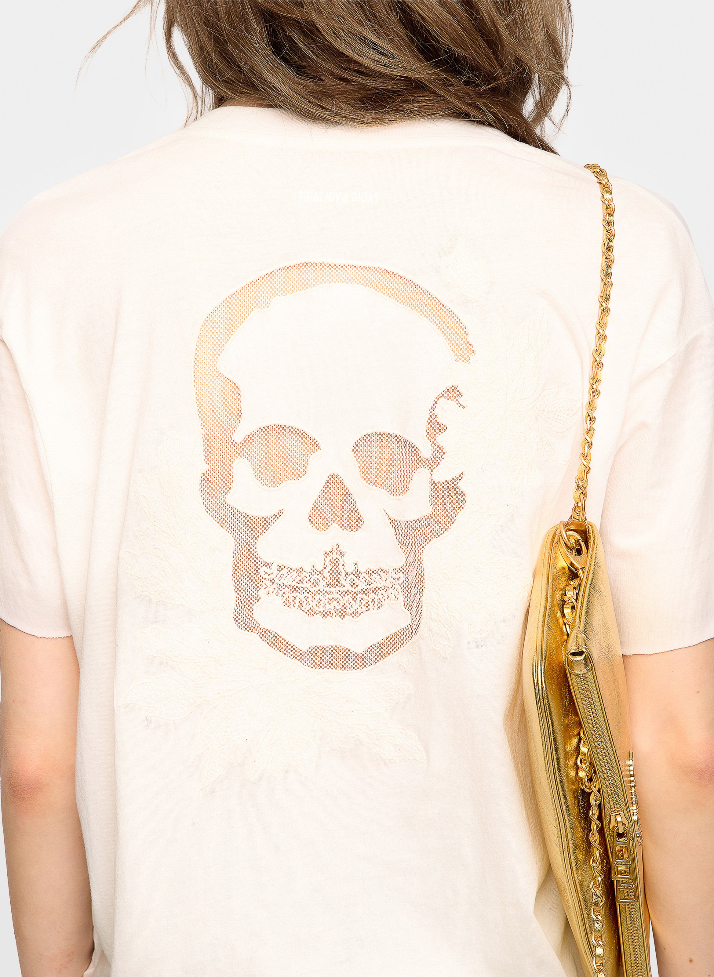 Tee-shirt col v en coton bio tommer ZADIG&VOLTAIRE Blanc
