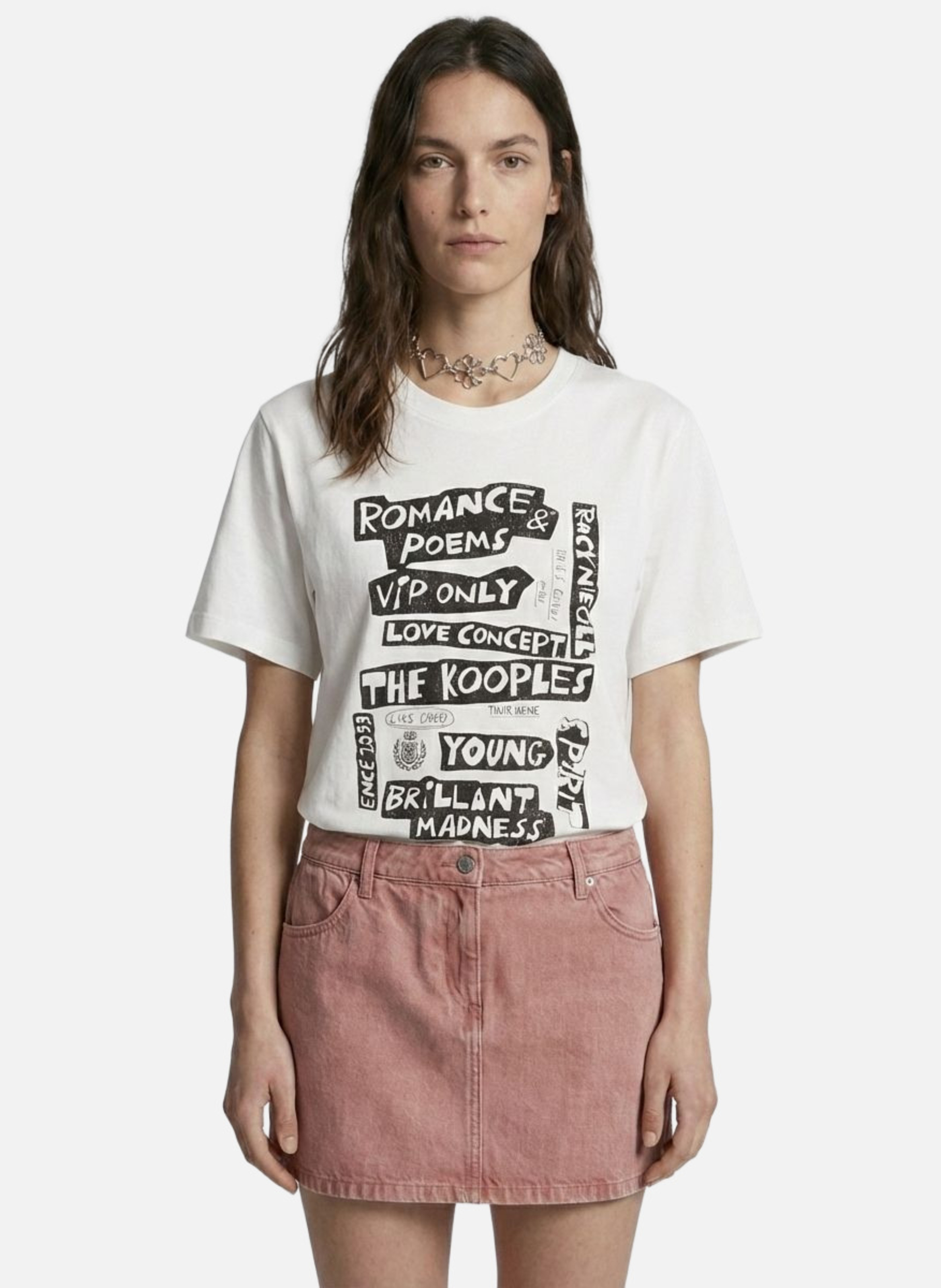 Jupe courte en denim THE KOOPLES Rose