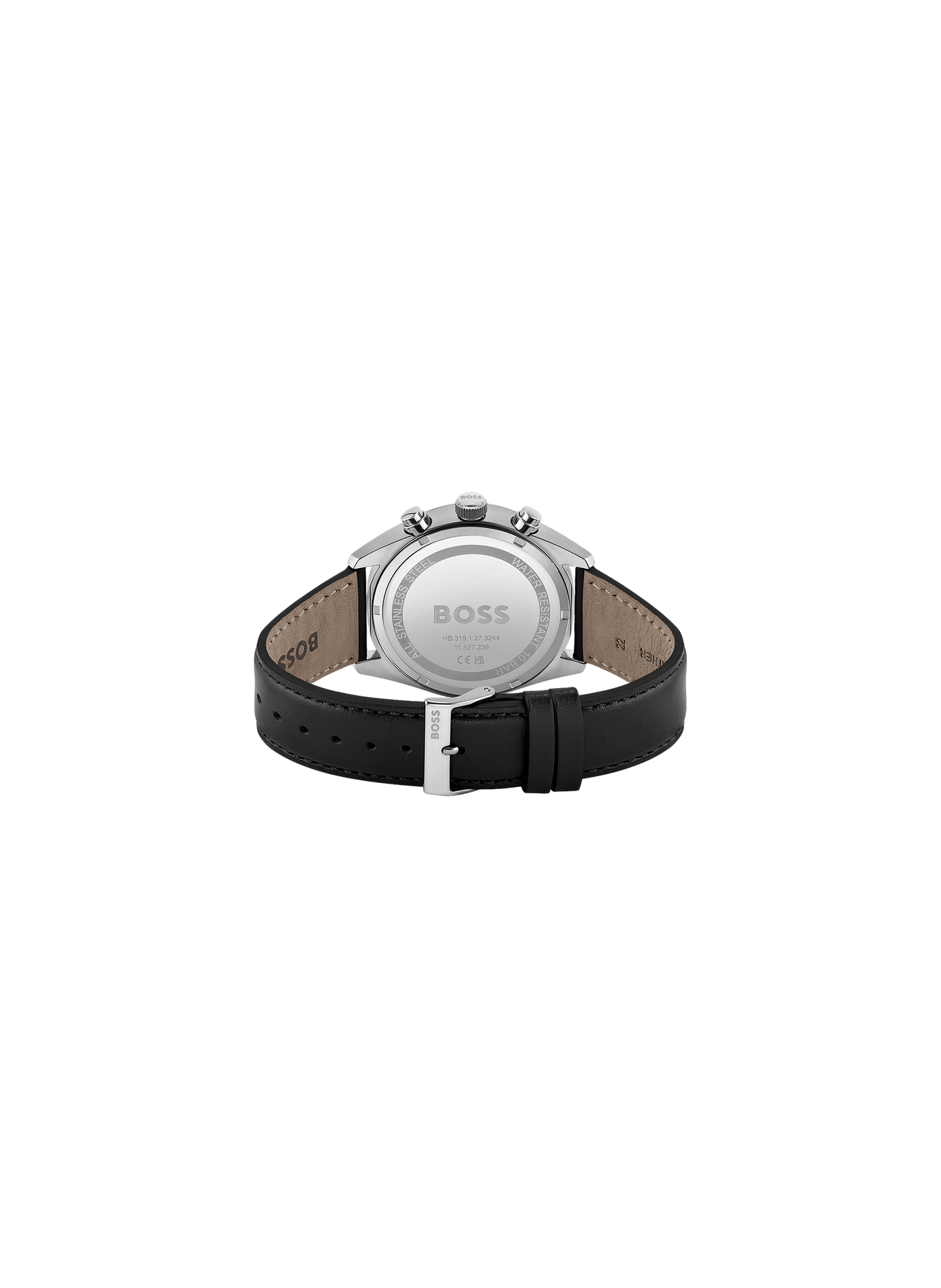 Quarzuhr von Champion aus Leder BOSS MONTRES Schwarz