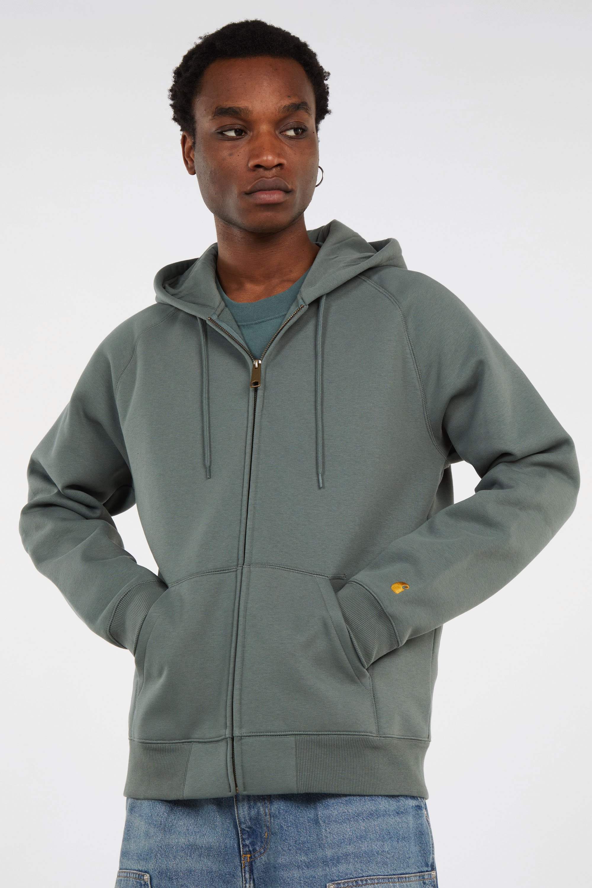 Hoodie zippé hooded chase CARHARTT WIP Vert