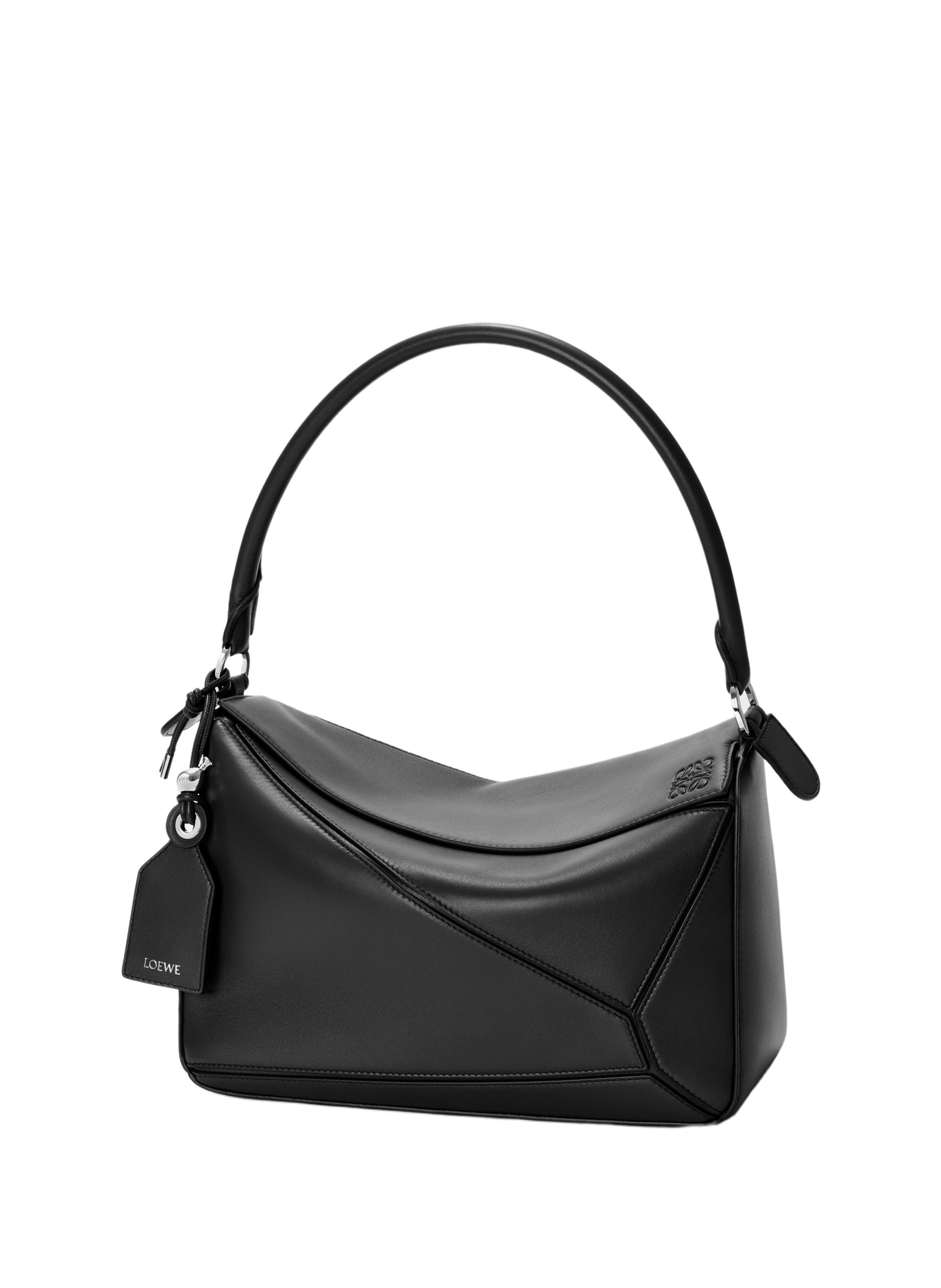 Medium Featherlight Puzzle Bag in Nappa Lambskin Leather LOEWE Black