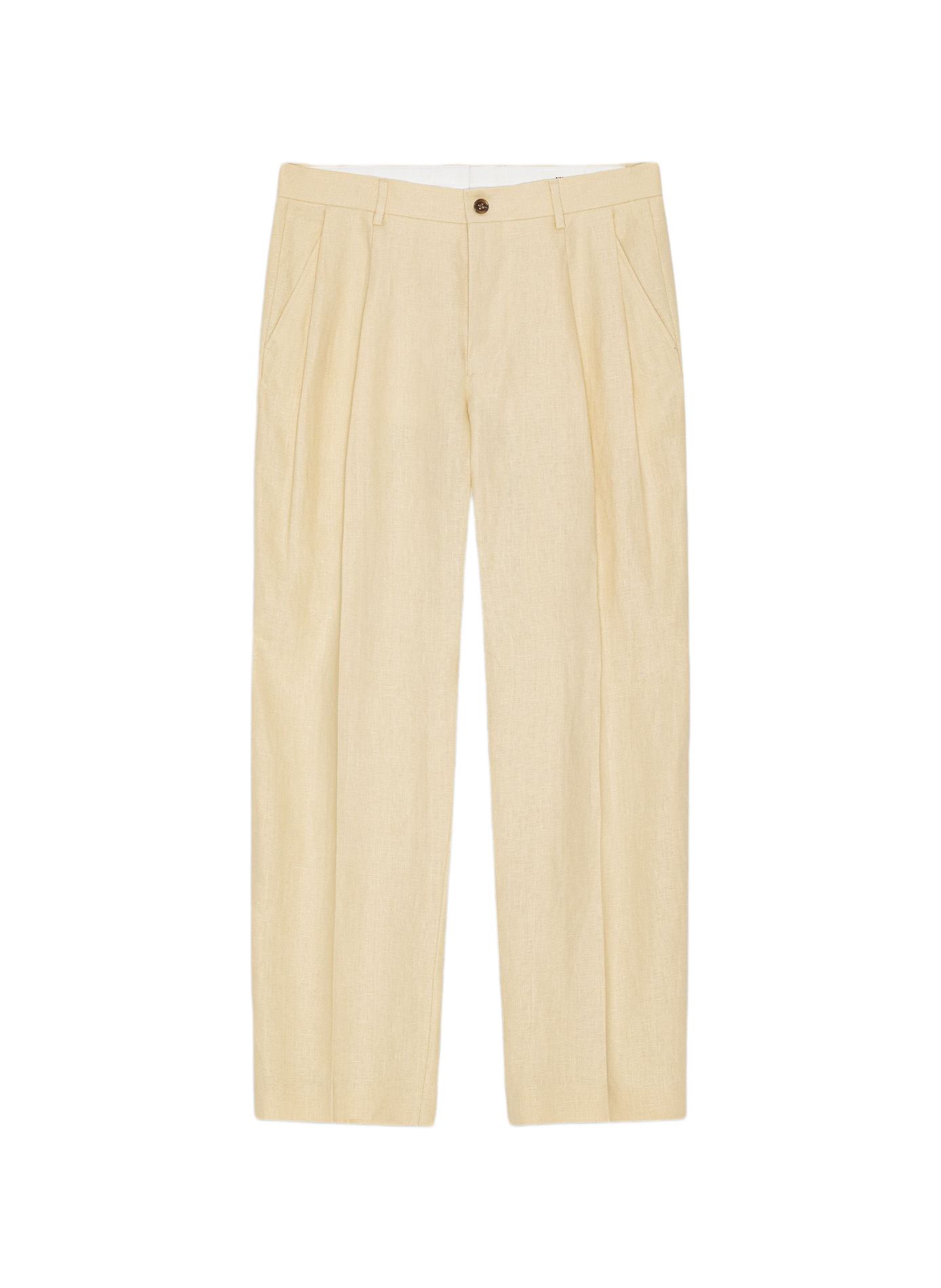 Wide-leg pants with pleats and adjustable waist in linen NN.07 Beige