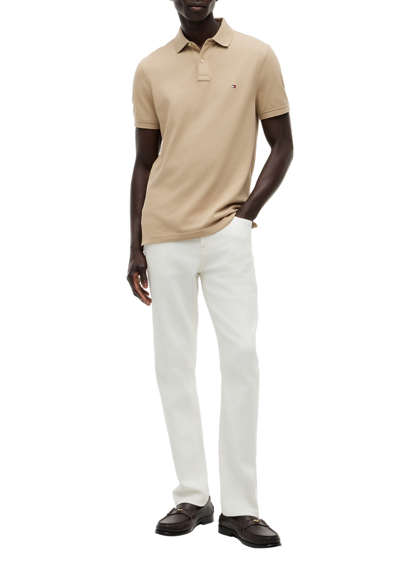 Organic cotton piqué polo shirt | Beige TOMMY HILFIGER Men