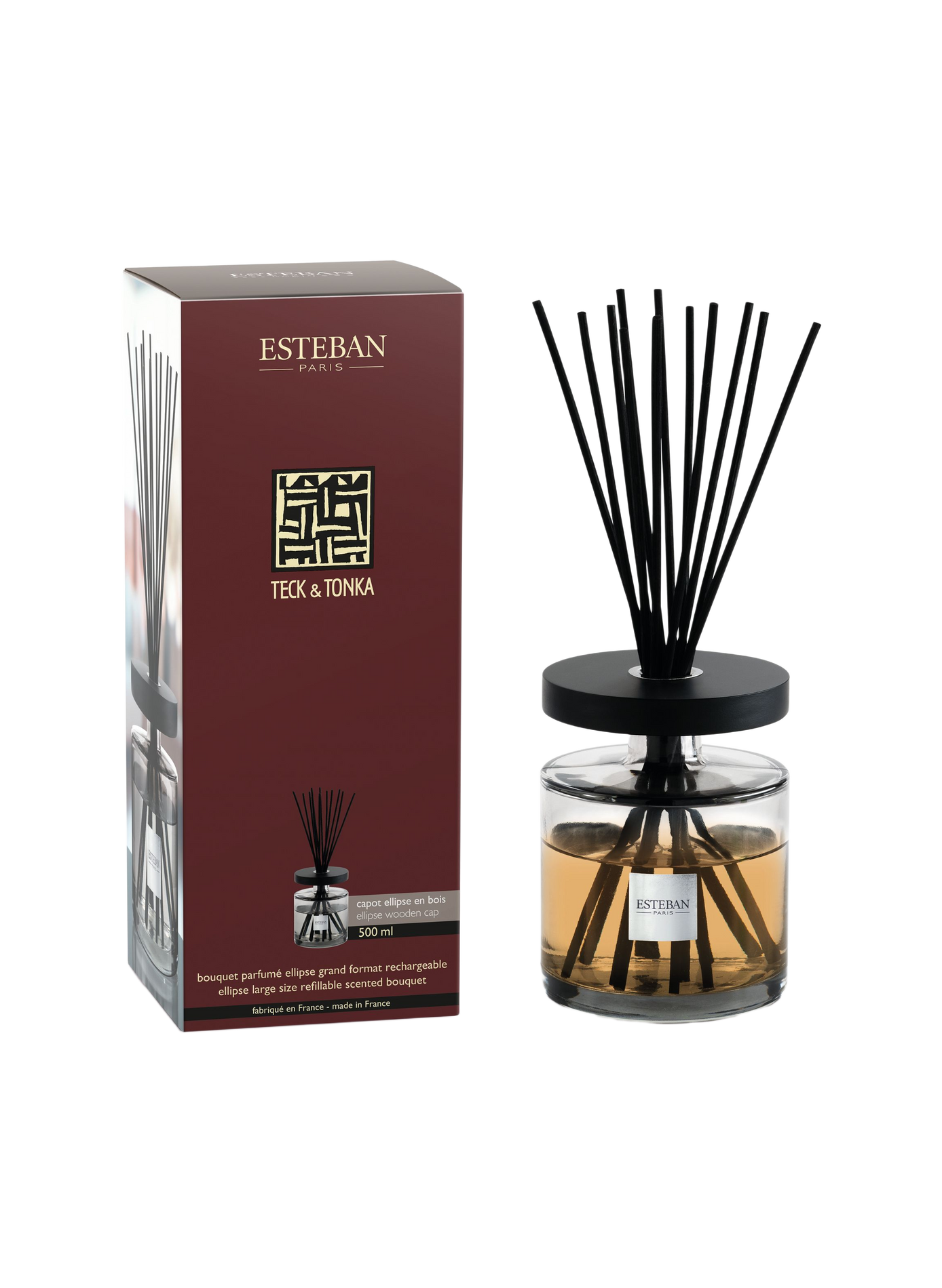 Geurig boeket Navulling Ellipse Teck & Tonka 500 ml ESTEBAN Bruin