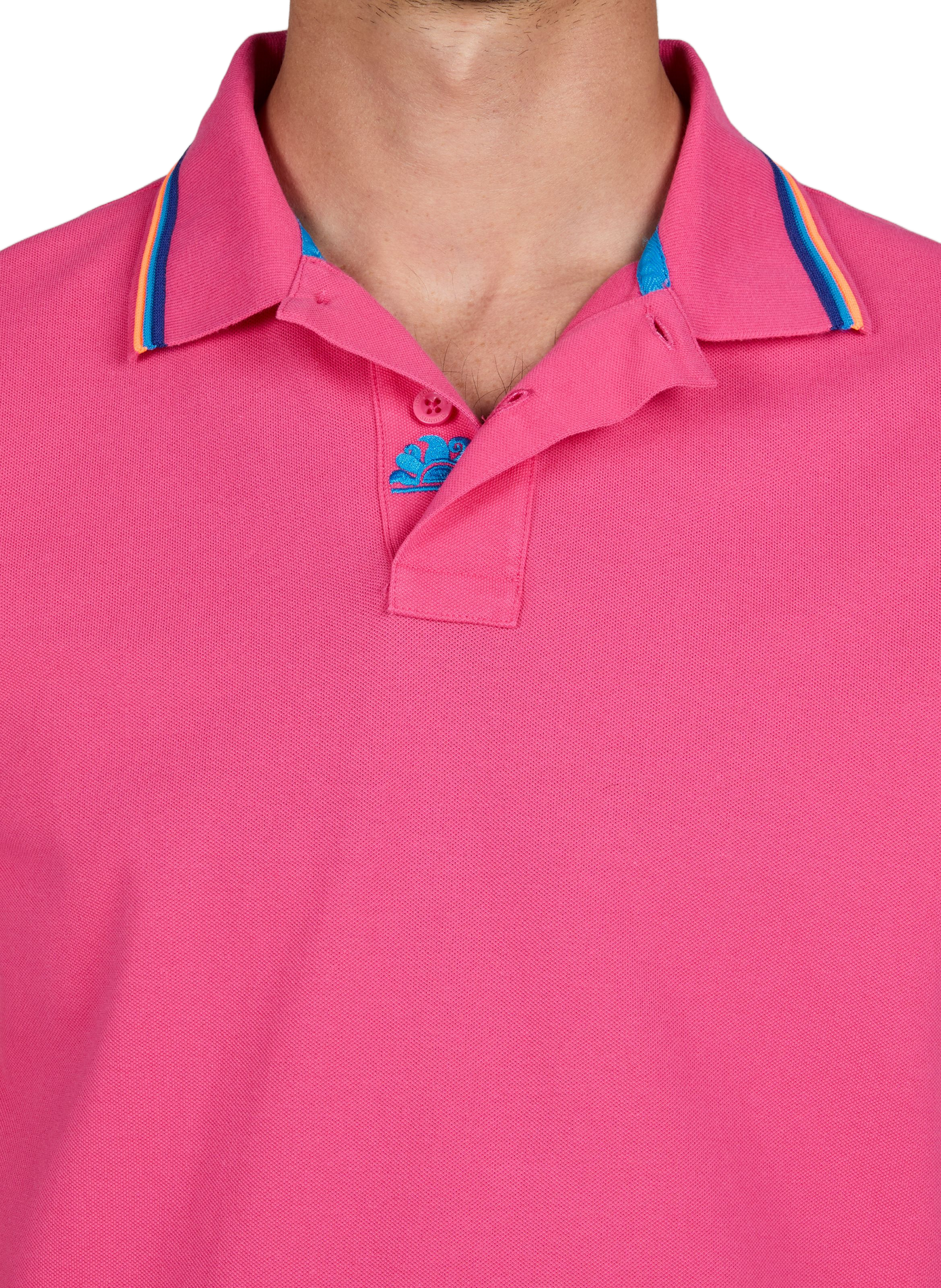 Cotton-blend polo shirt SUNDEK Pink